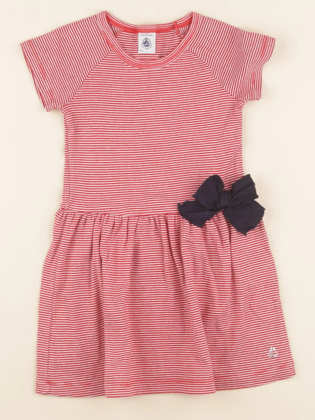 Petit Bateau - robe rouge - 1 an à 3 ans