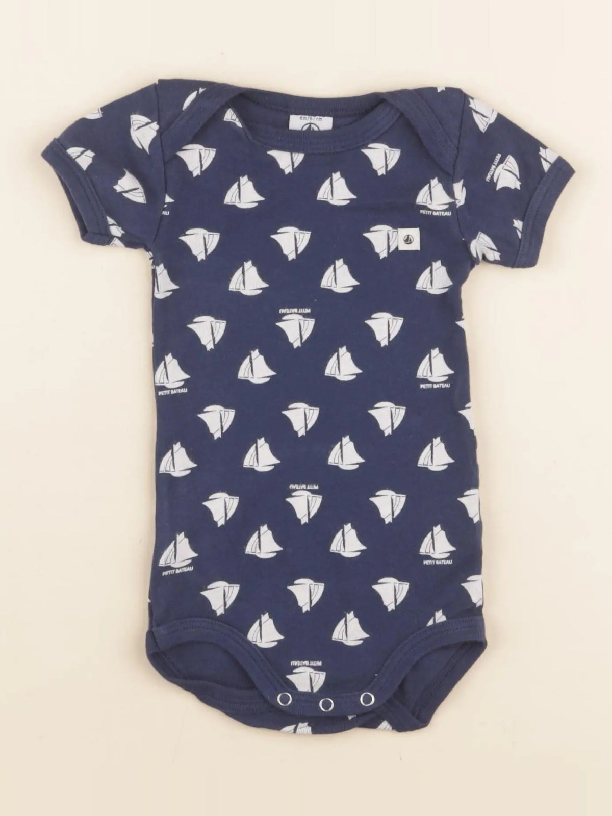 Petit Bateau - body bleu - 6 mois