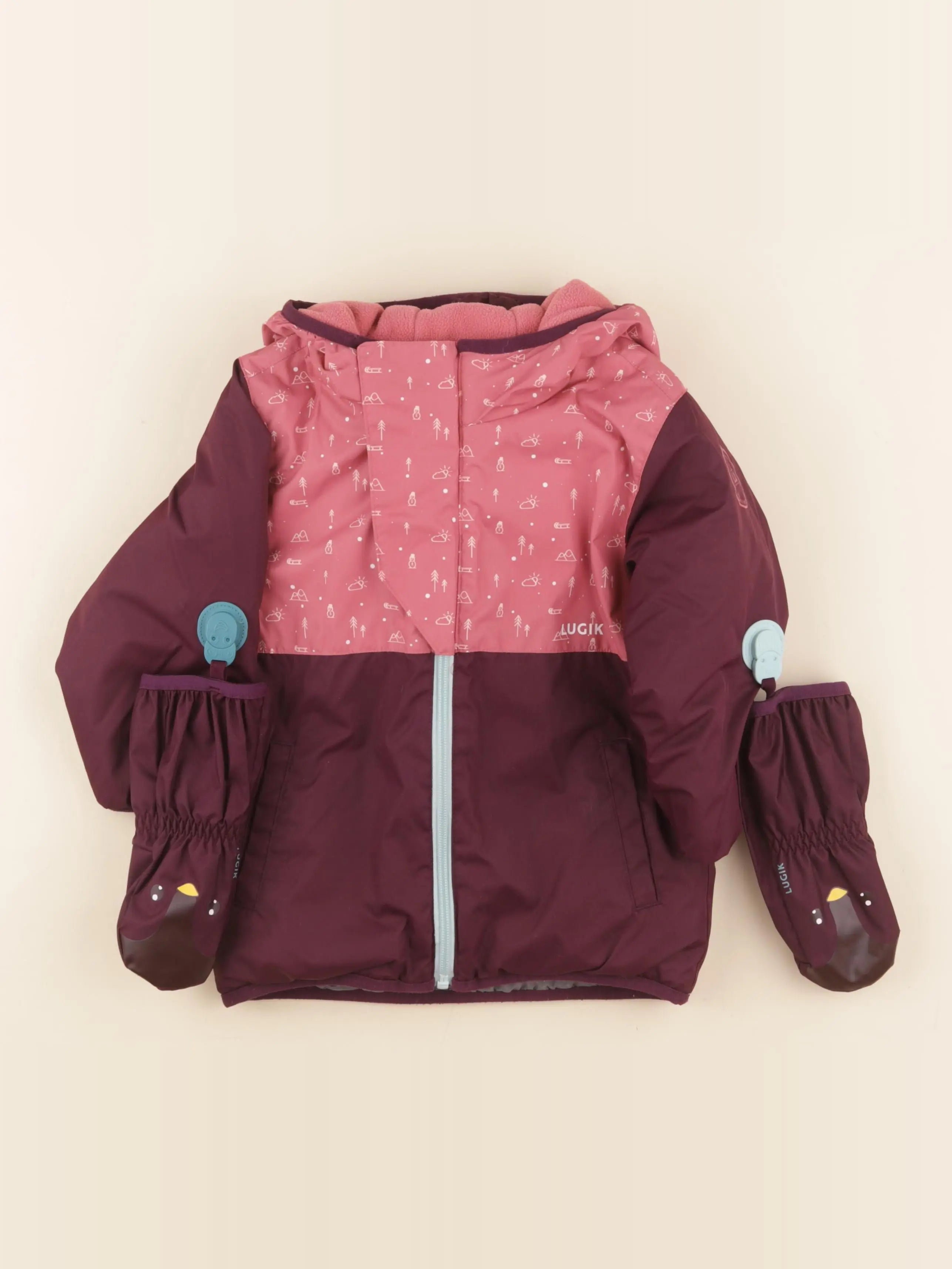 Decathlon ski - manteau de ski violet, rose - 2/3 ans