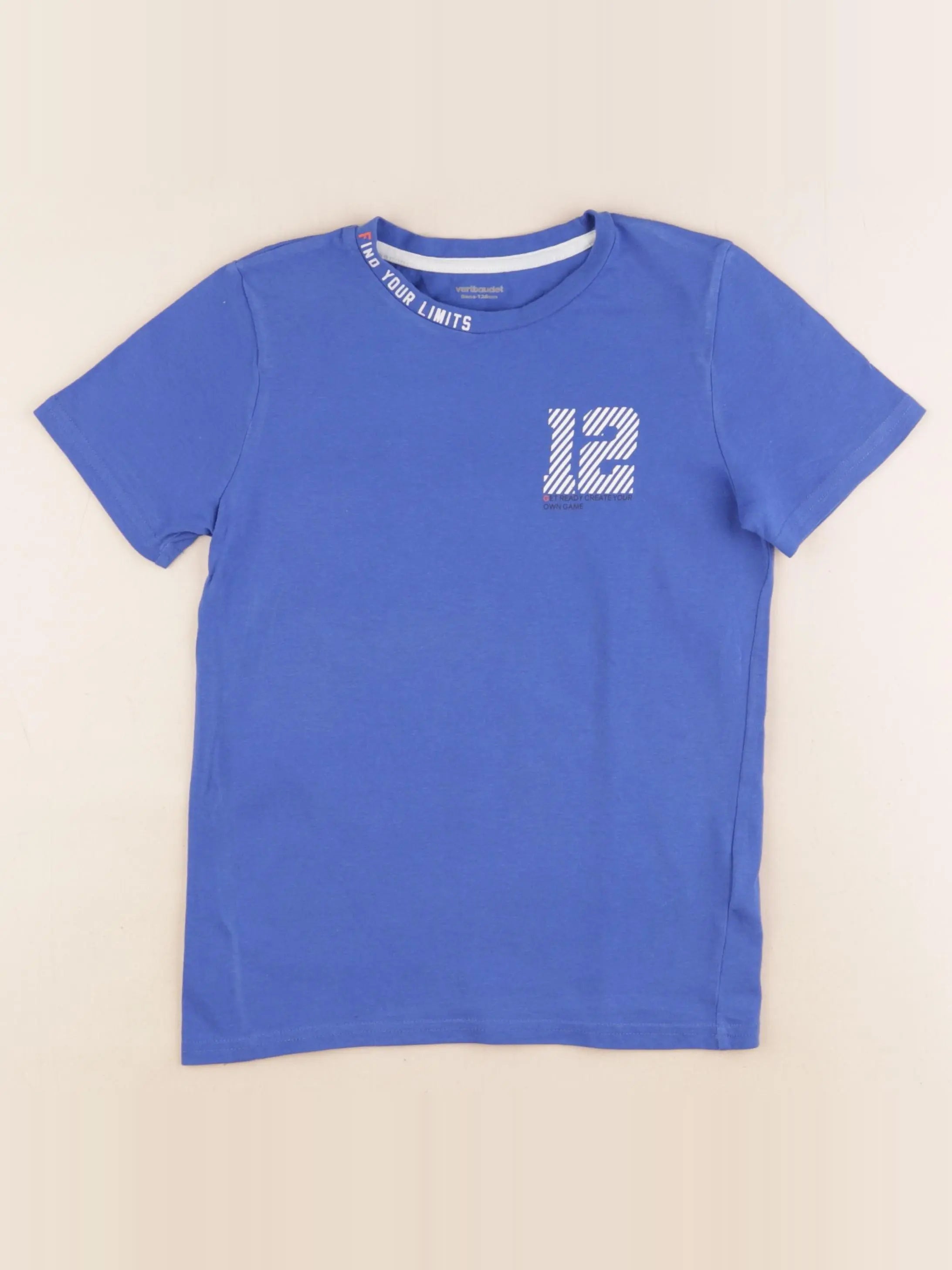 Vertbaudet - tee-shirt bleu - 8 ans