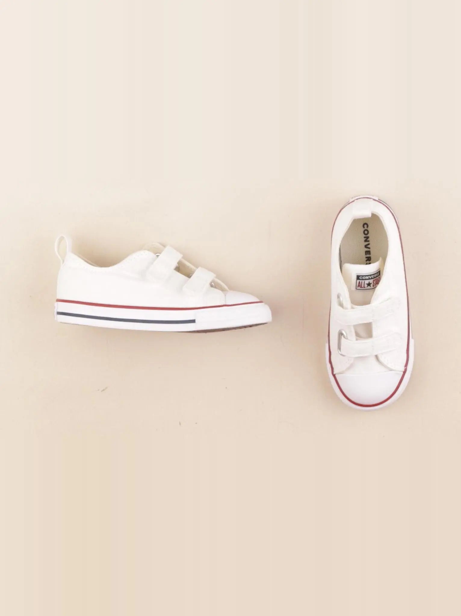 Converse - tennis à scratch/ lacets blanc - pointure 25