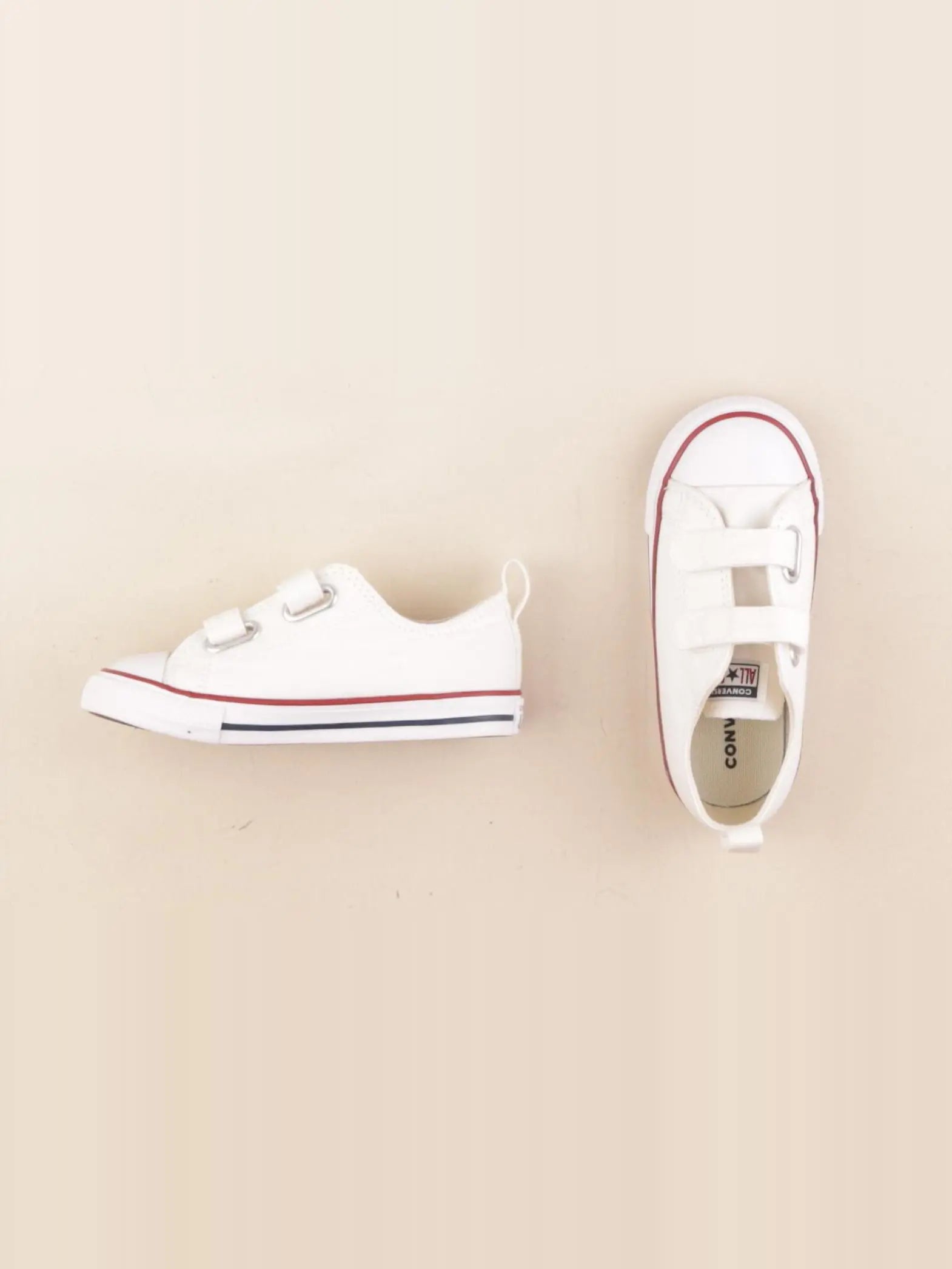 Converse - tennis à scratch/ lacets blanc - pointure 25