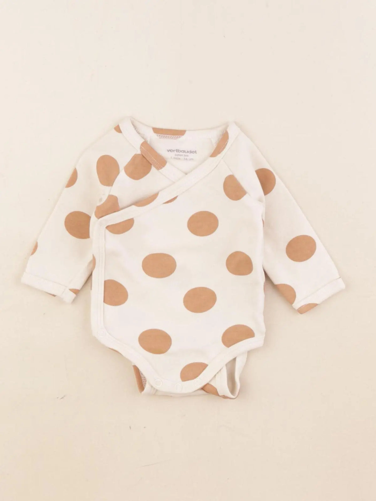 Vertbaudet - body beige, marron - 1 mois