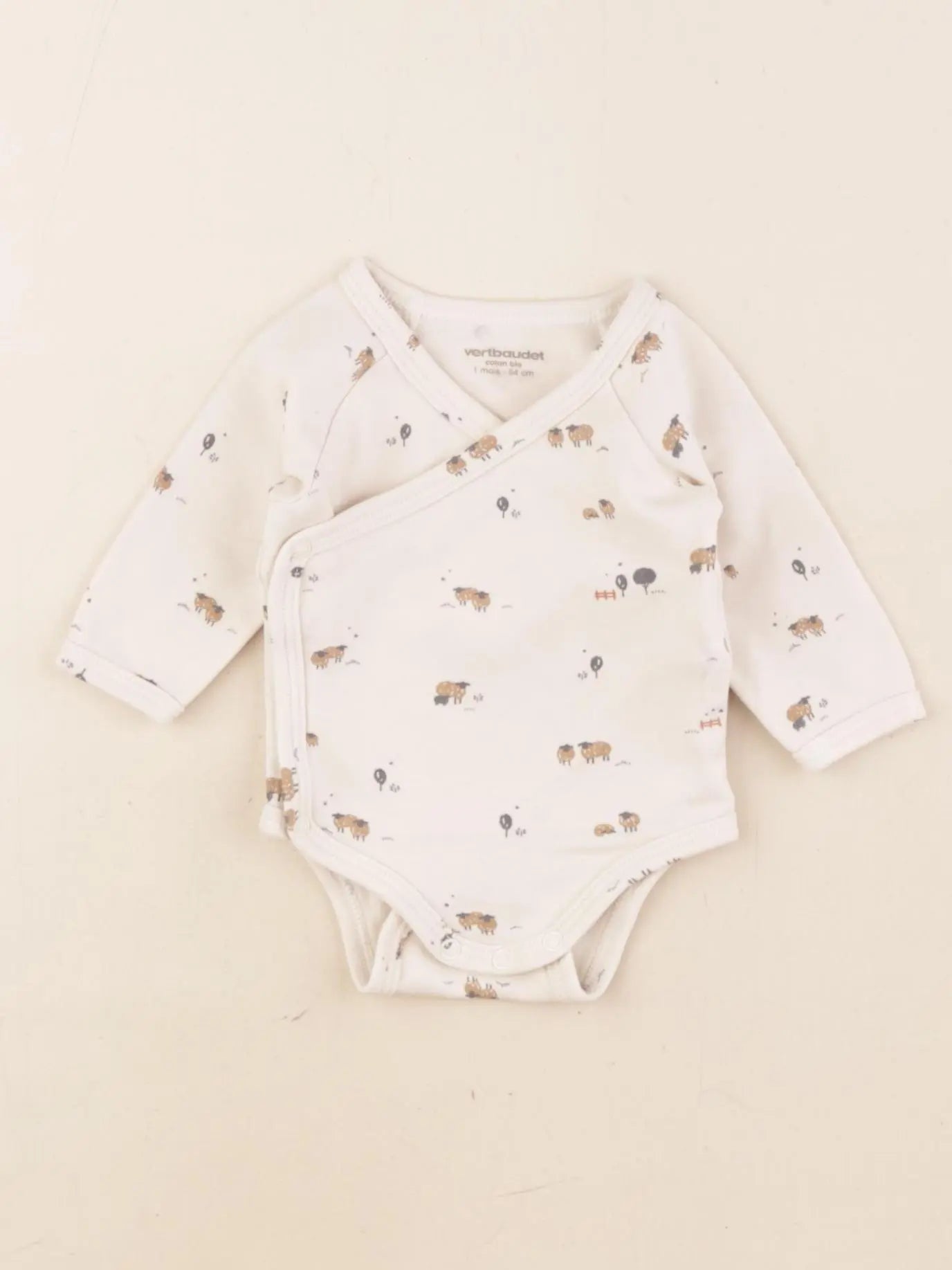Vertbaudet - body beige - 1 mois