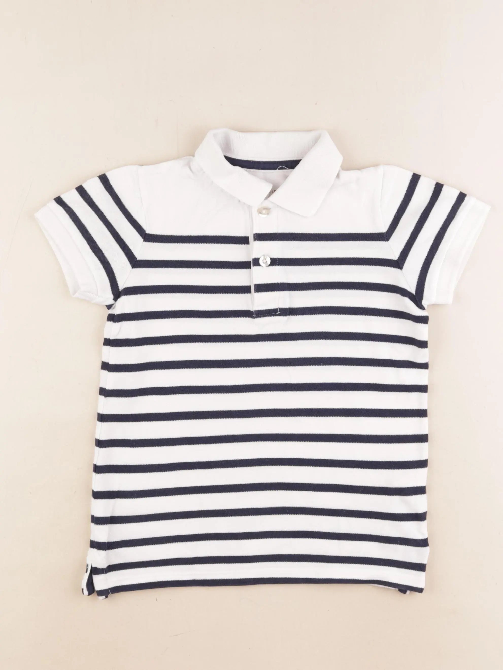 Monoprix - polo blanc, bleu - 5 ans