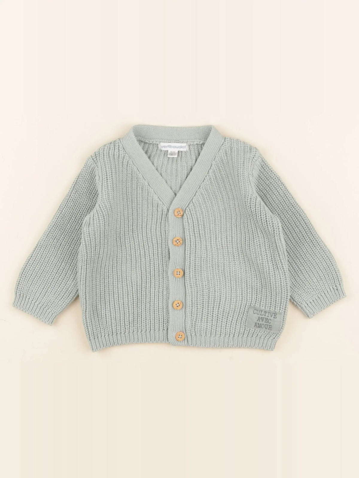 Vertbaudet - gilet vert - 12 mois