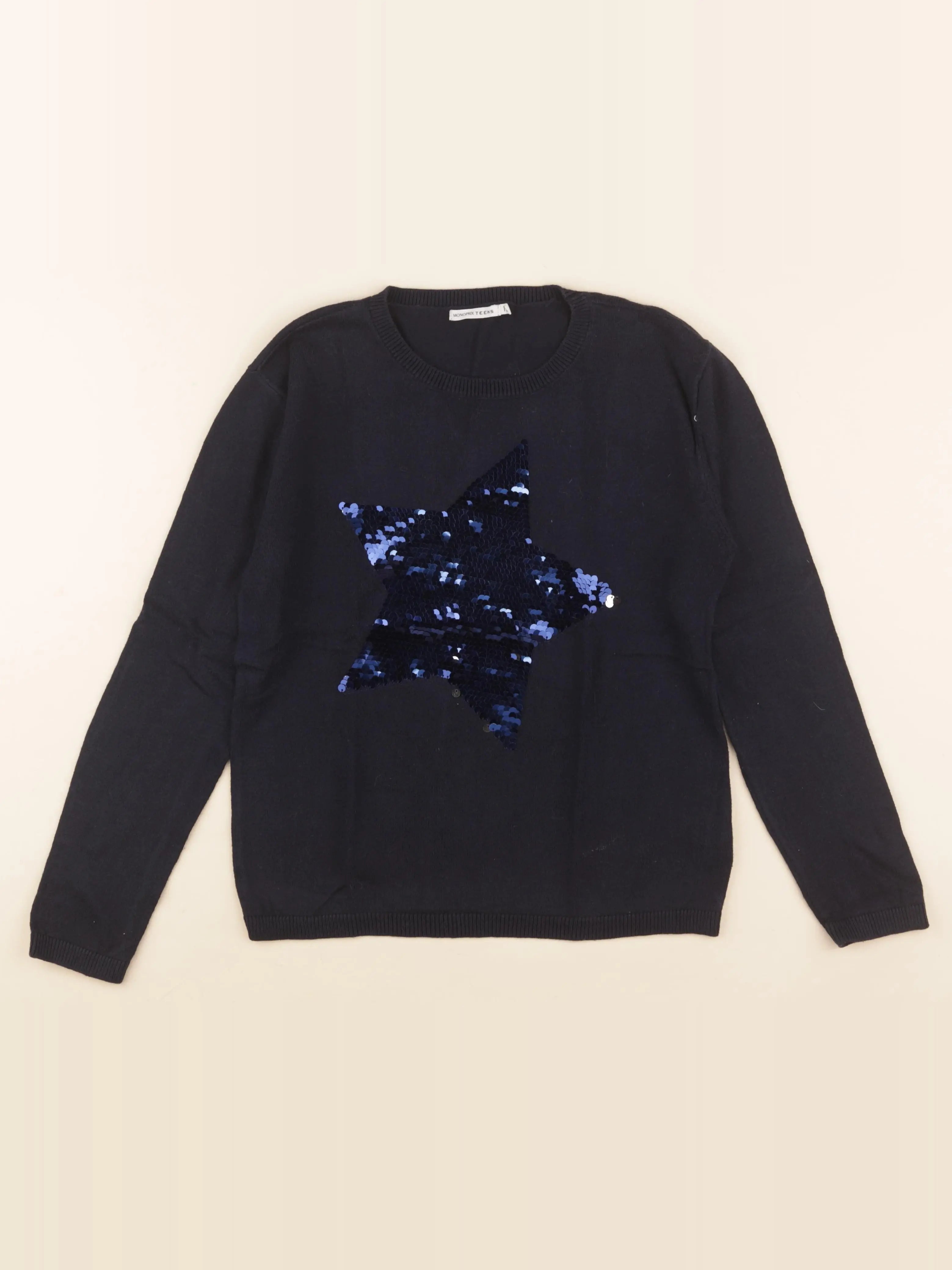 Monoprix - pull bleu - 12 ans