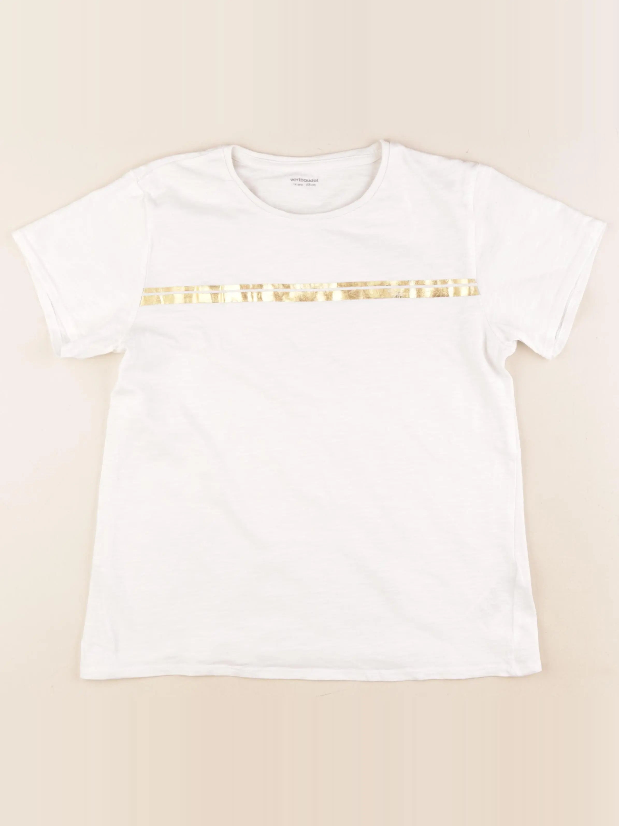 Vertbaudet - tee-shirt blanc - 14 ans