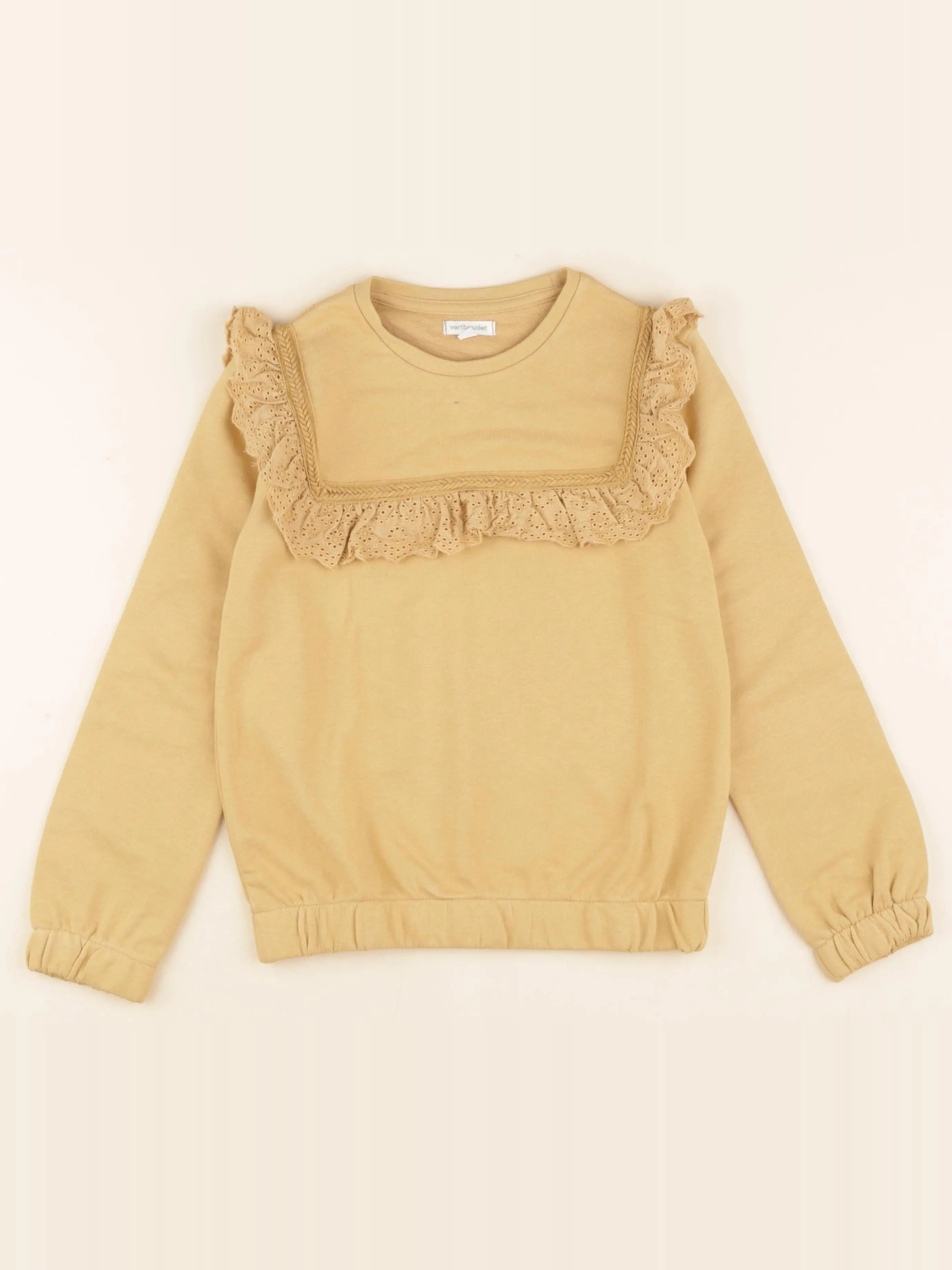 Vertbaudet - sweat jaune - 8 ans