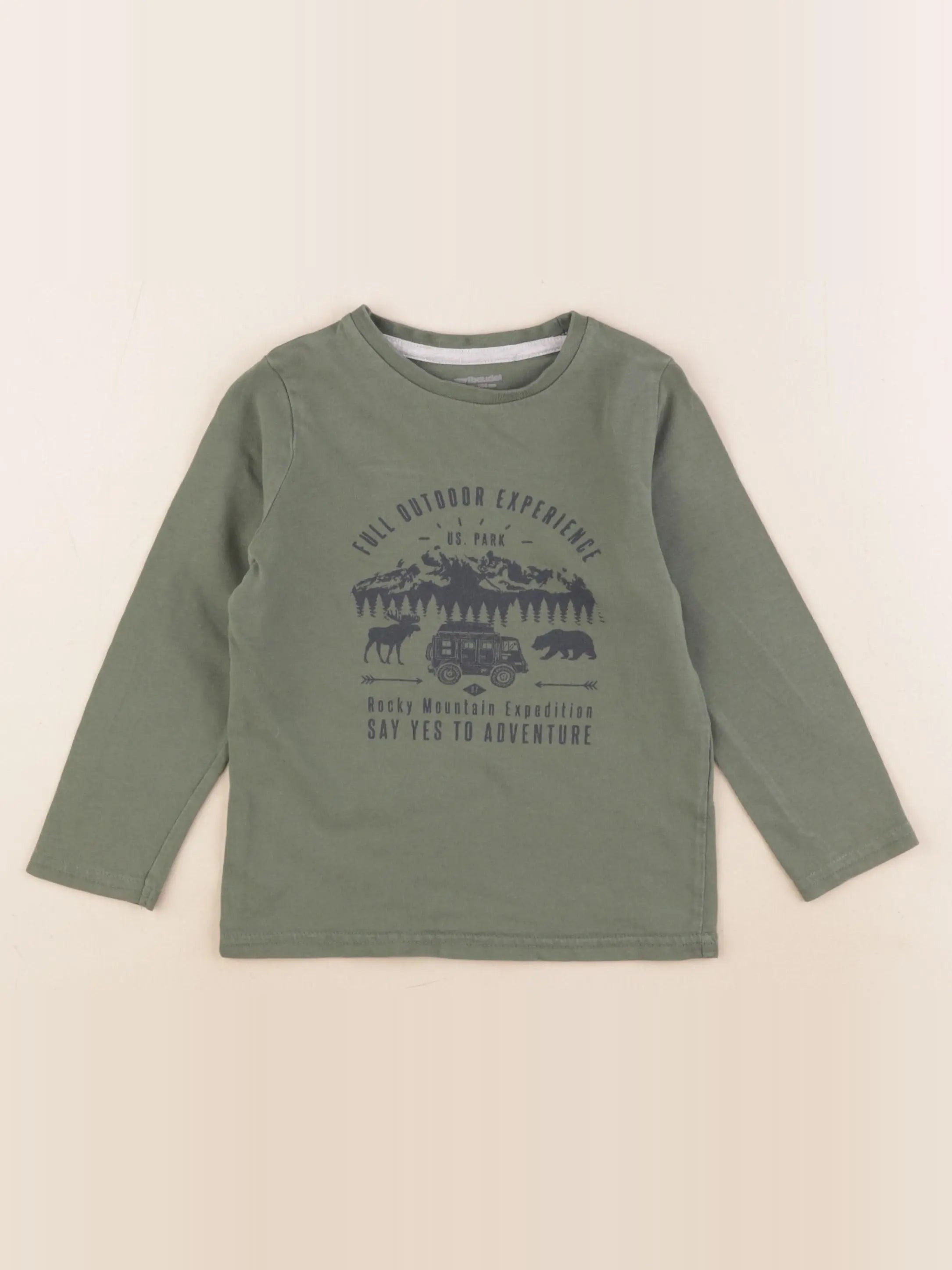 Vertbaudet - tee-shirt vert - 4 ans