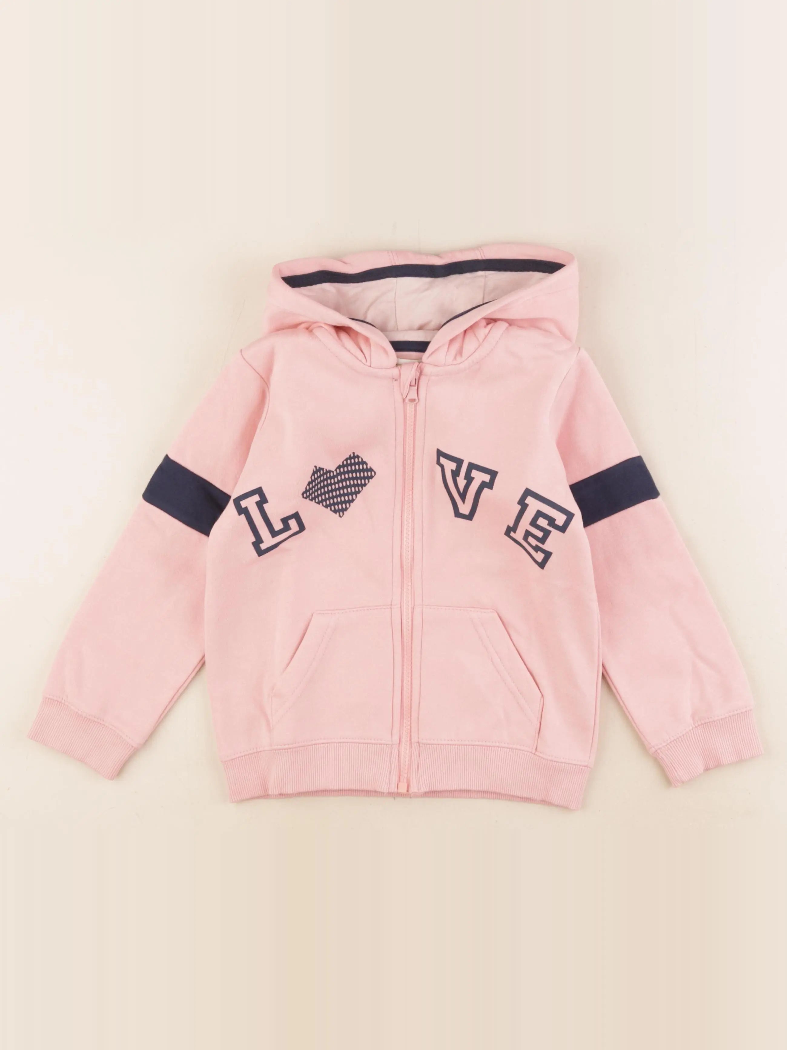 Vertbaudet - sweat rose - 6 ans