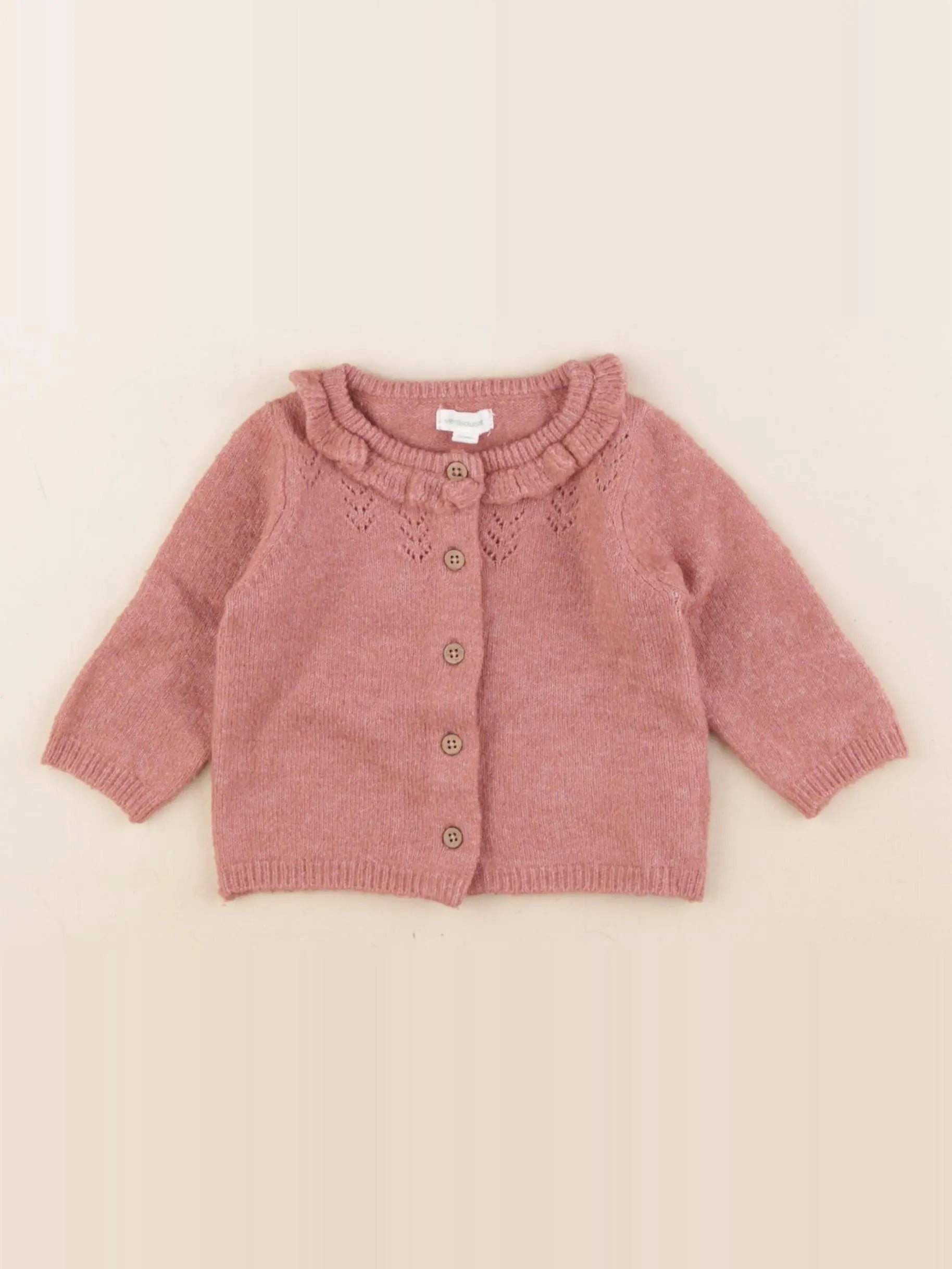 Vertbaudet - gilet rose - 3 mois
