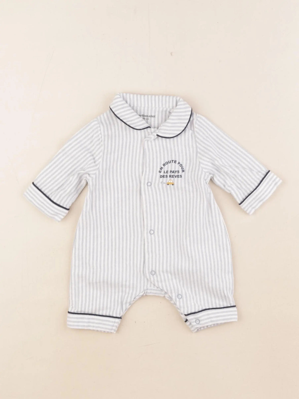 Vertbaudet - pyjama coton bleu - 0 mois