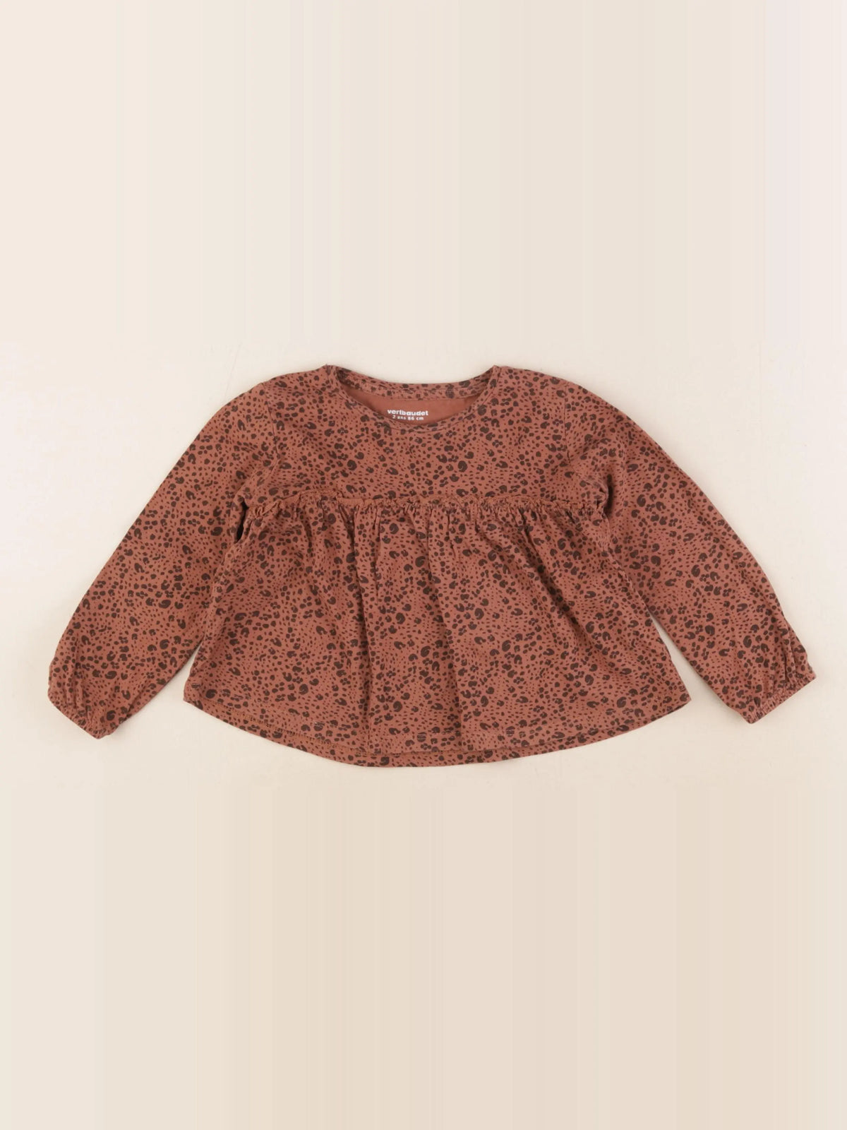 Vertbaudet - tee-shirt marron - 2 ans