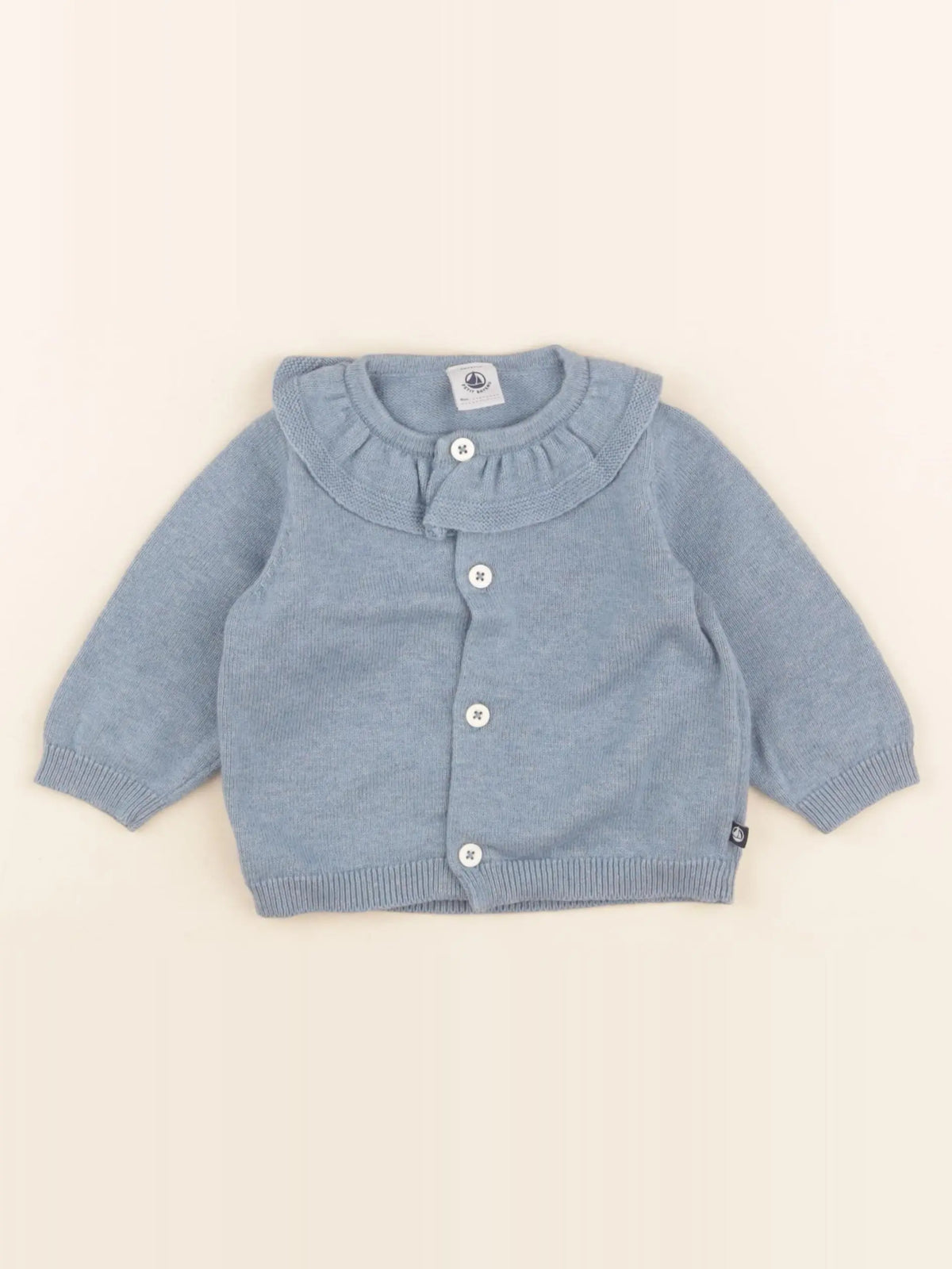 Petit Bateau - gilet bleu - 6 mois