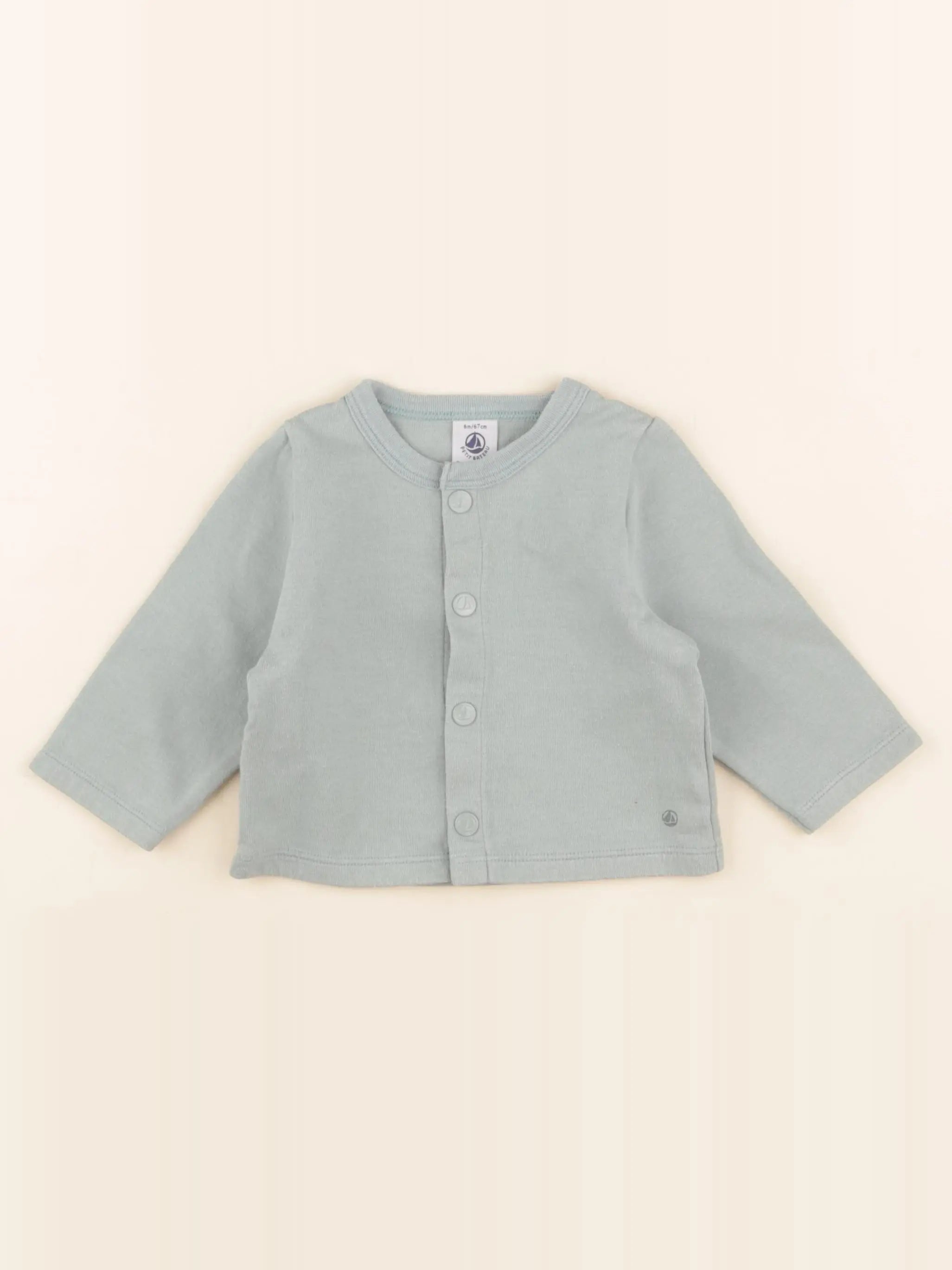 Petit Bateau - sweat vert - 6 mois
