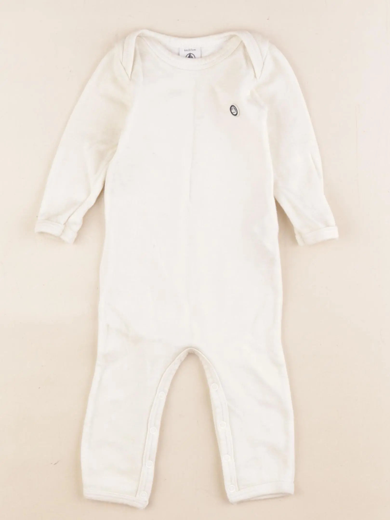 Petit Bateau - pyjama coton beige - 6 mois