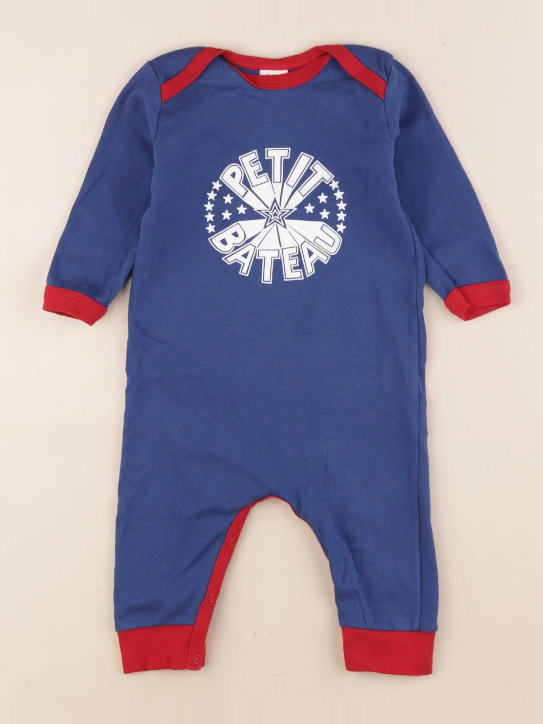 Petit Bateau - pyjama coton bleu - 12 mois