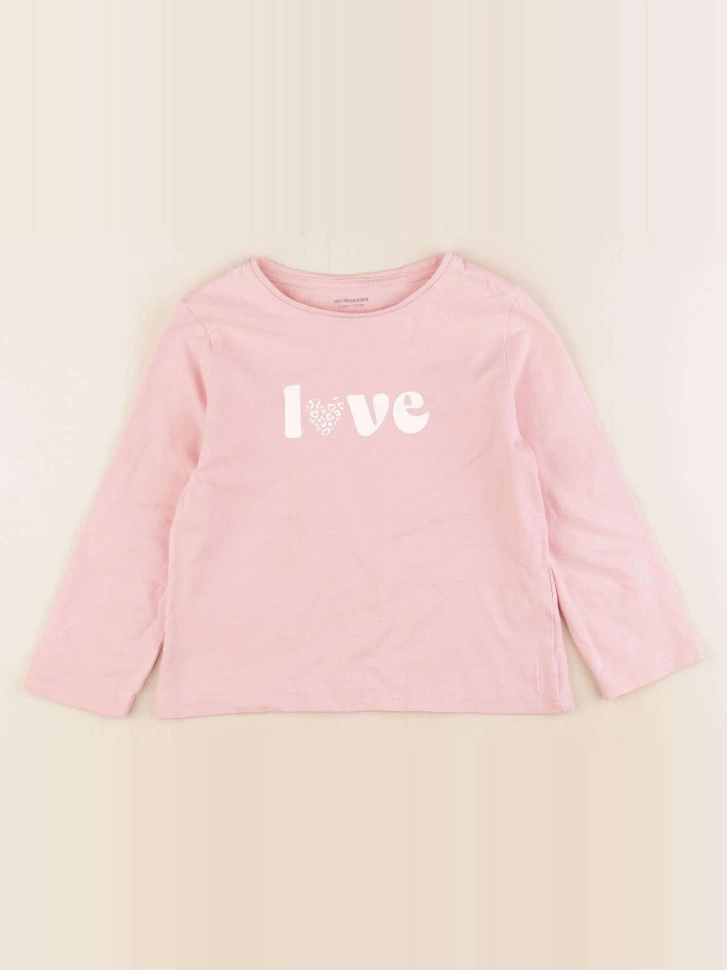 Vertbaudet - tee-shirt rose - 5 ans