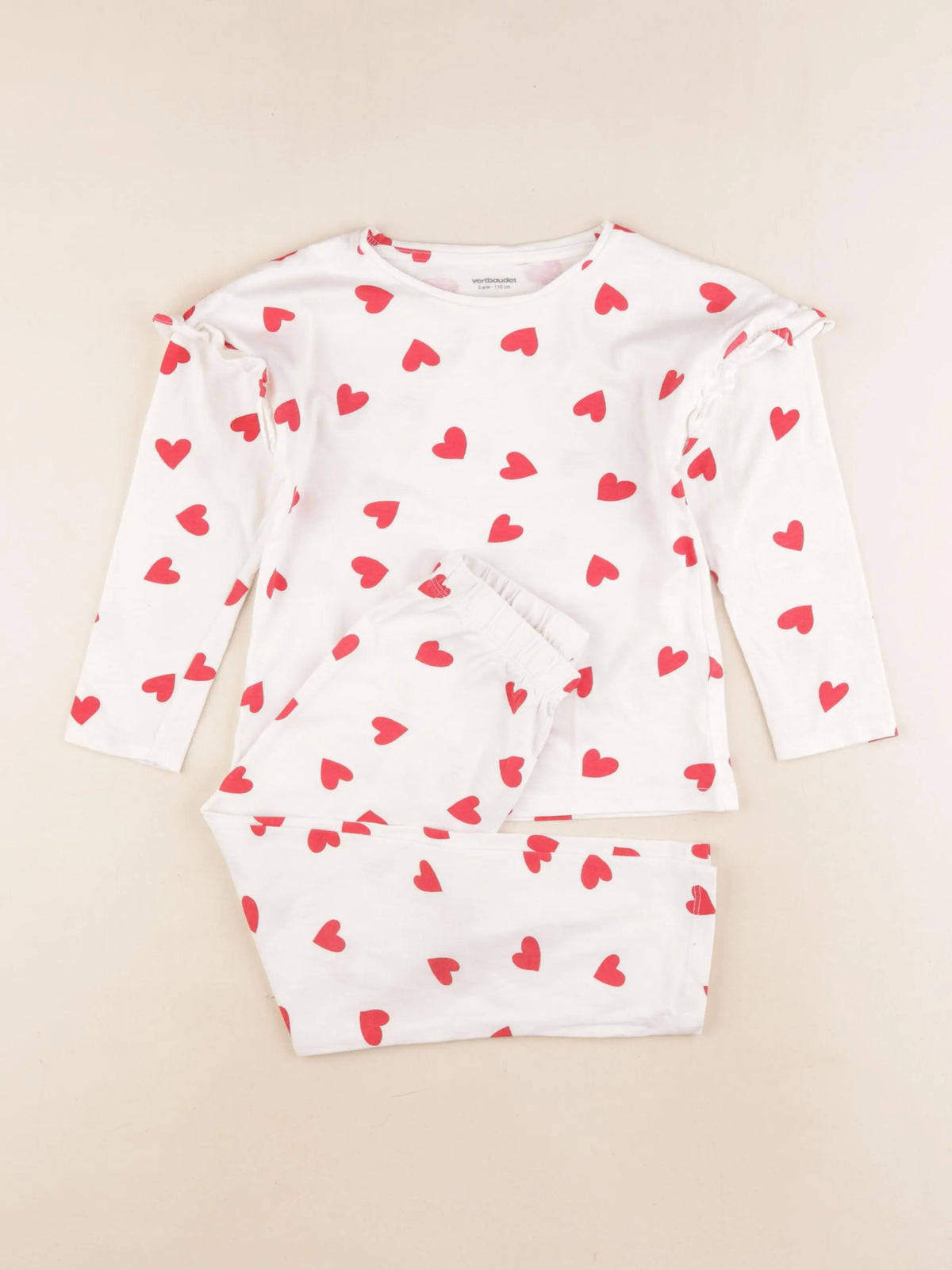 Vertbaudet - pyjama coton rouge - 5 ans