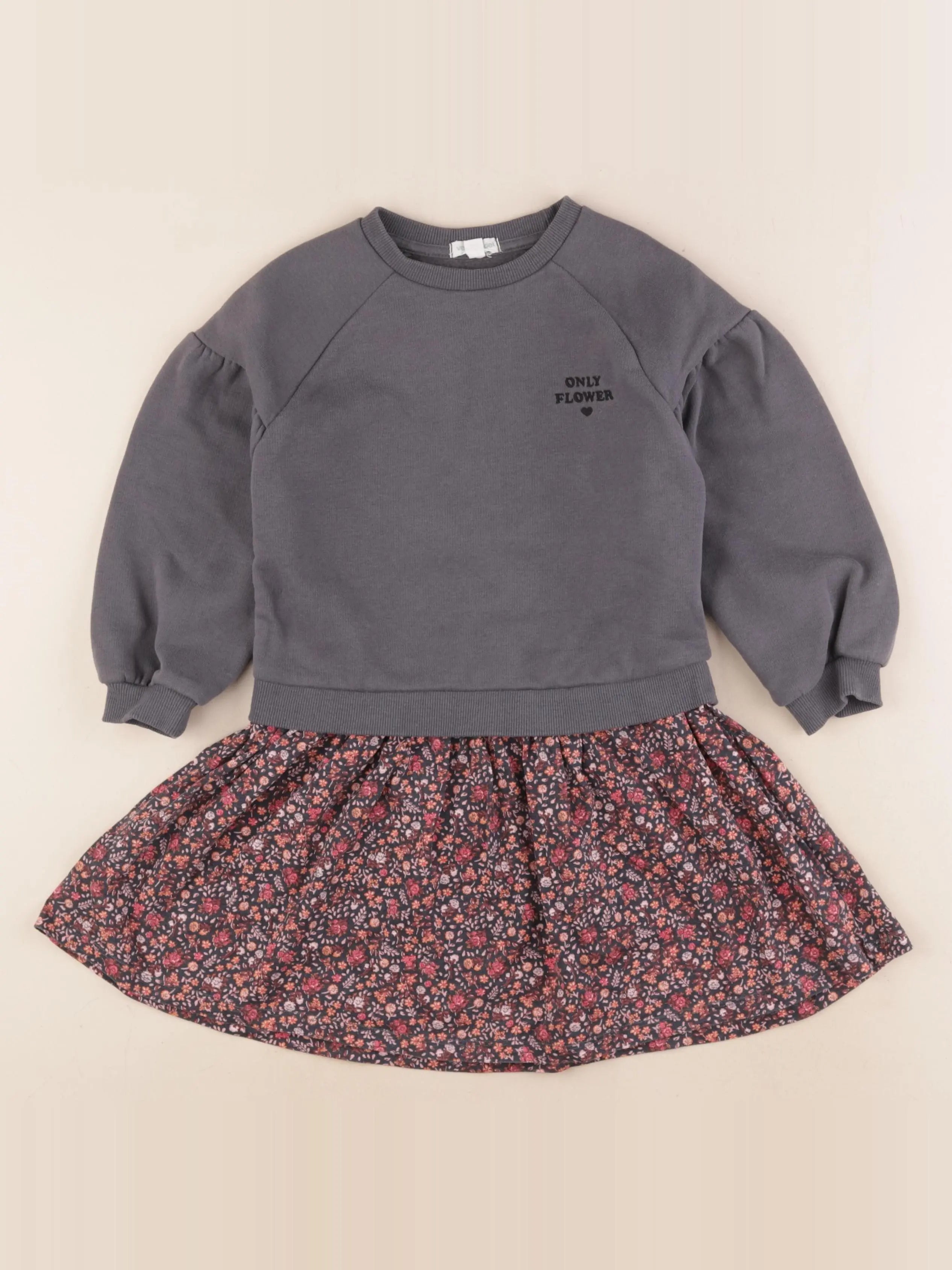 Vertbaudet - robe gris - 5 ans