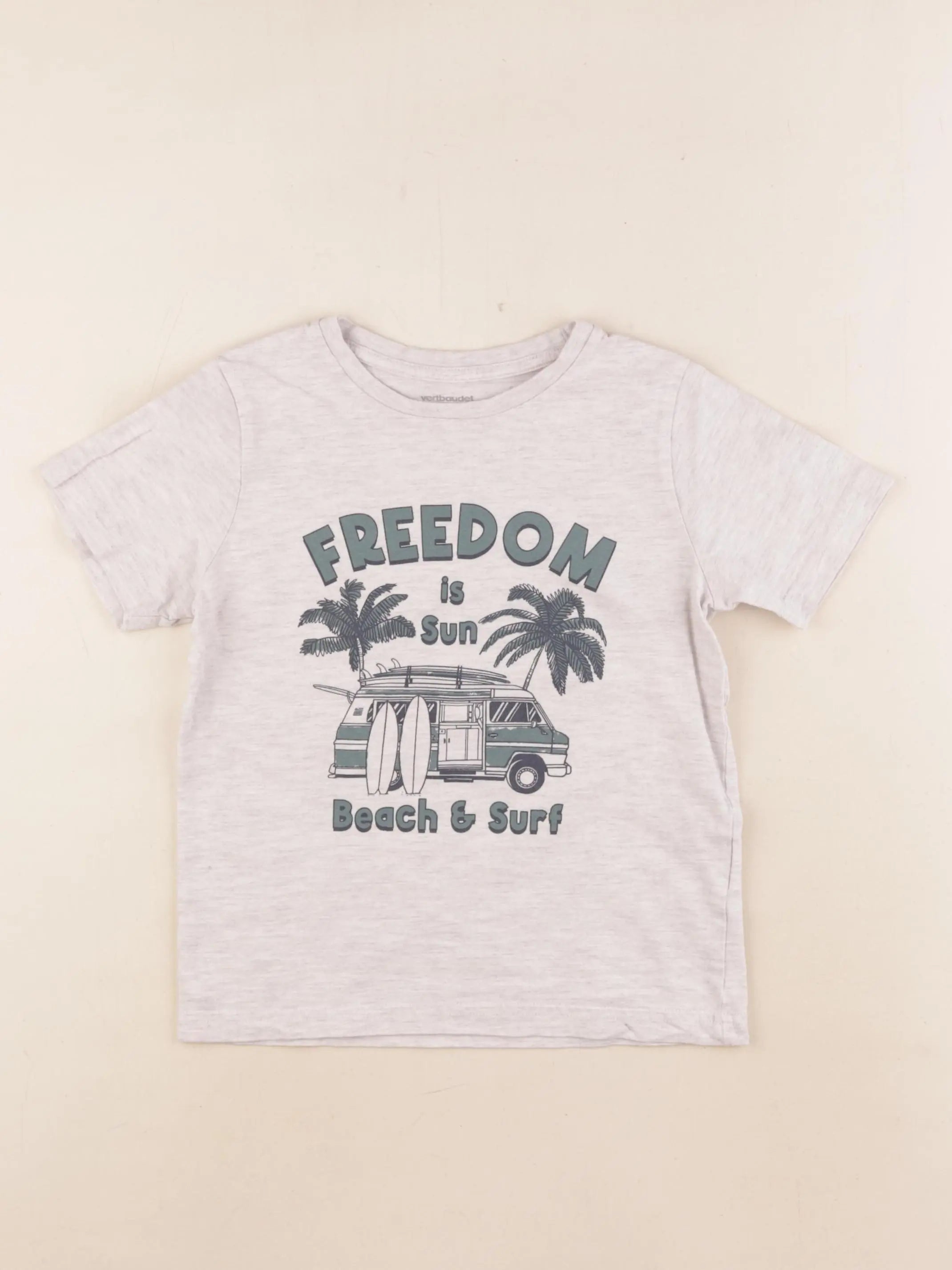 Vertbaudet - tee-shirt gris - 6 ans