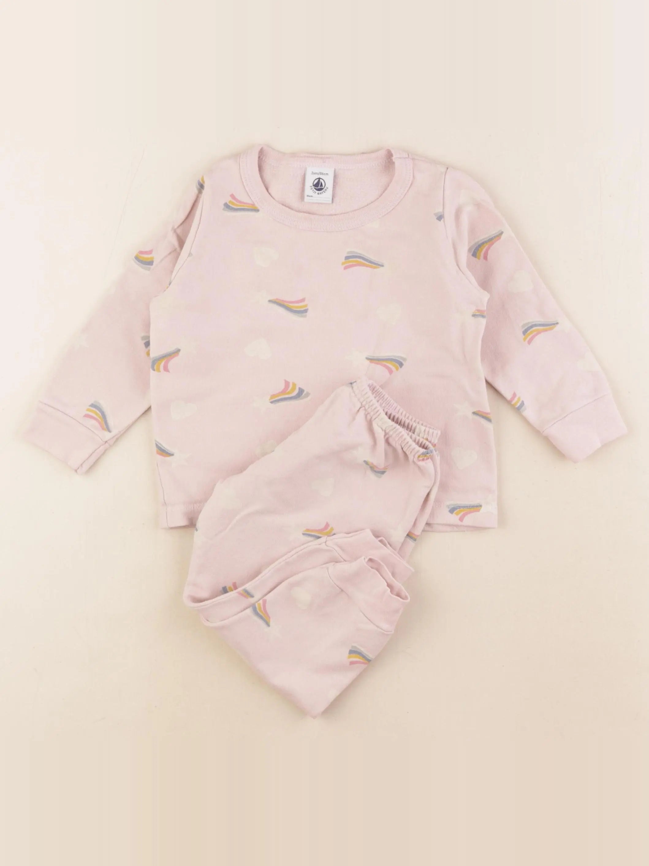 Petit Bateau - pyjama coton rose - 2 ans