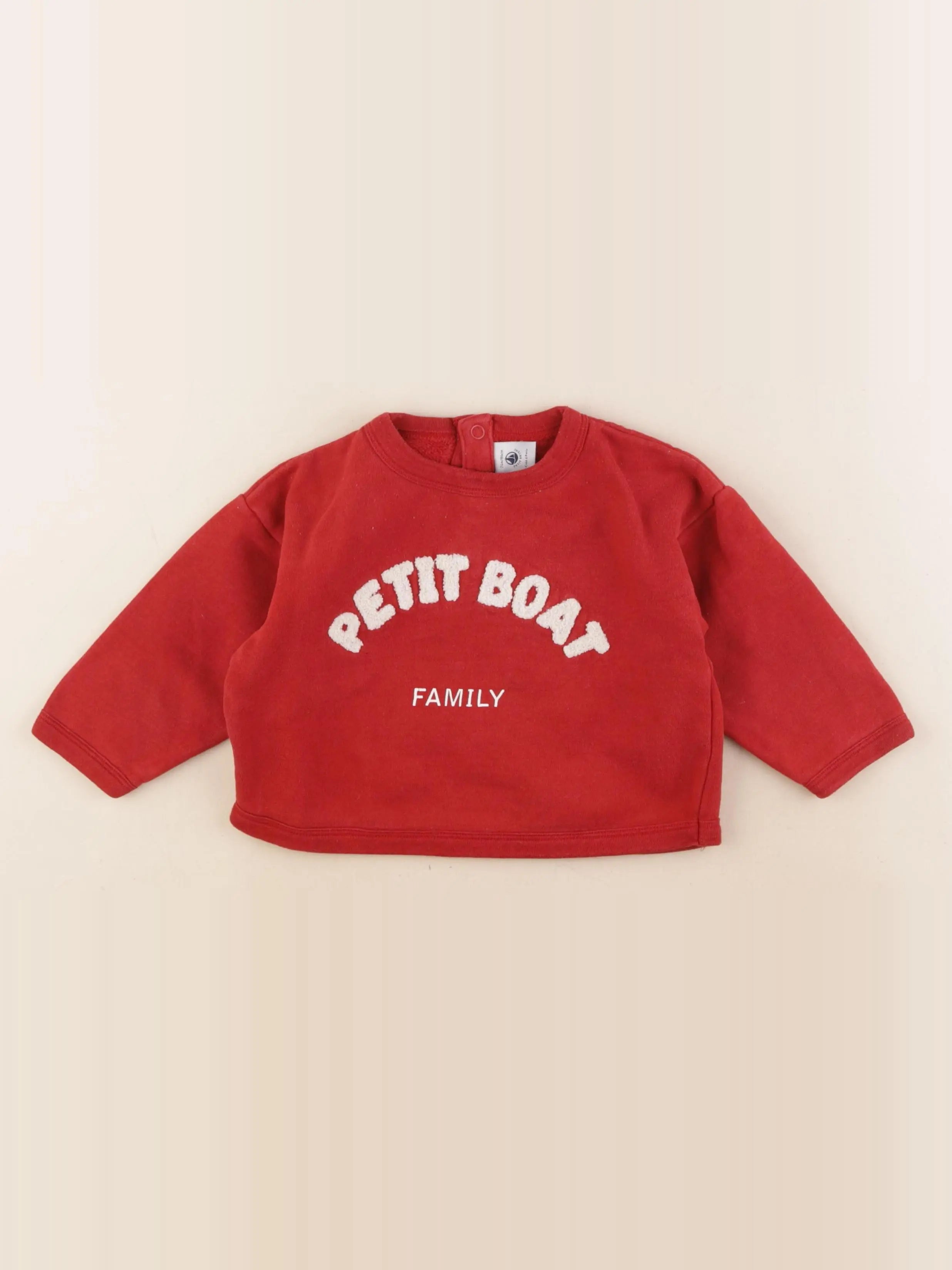 Petit Bateau - sweat rouge - 24 mois
