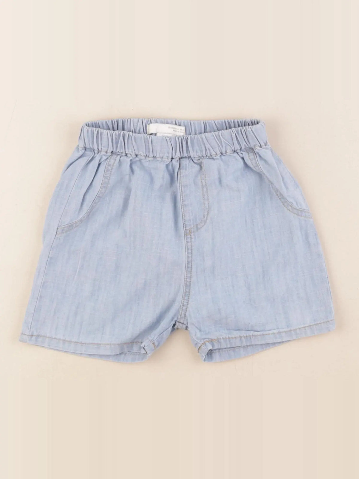 Zara - short bleu - 12/18 mois