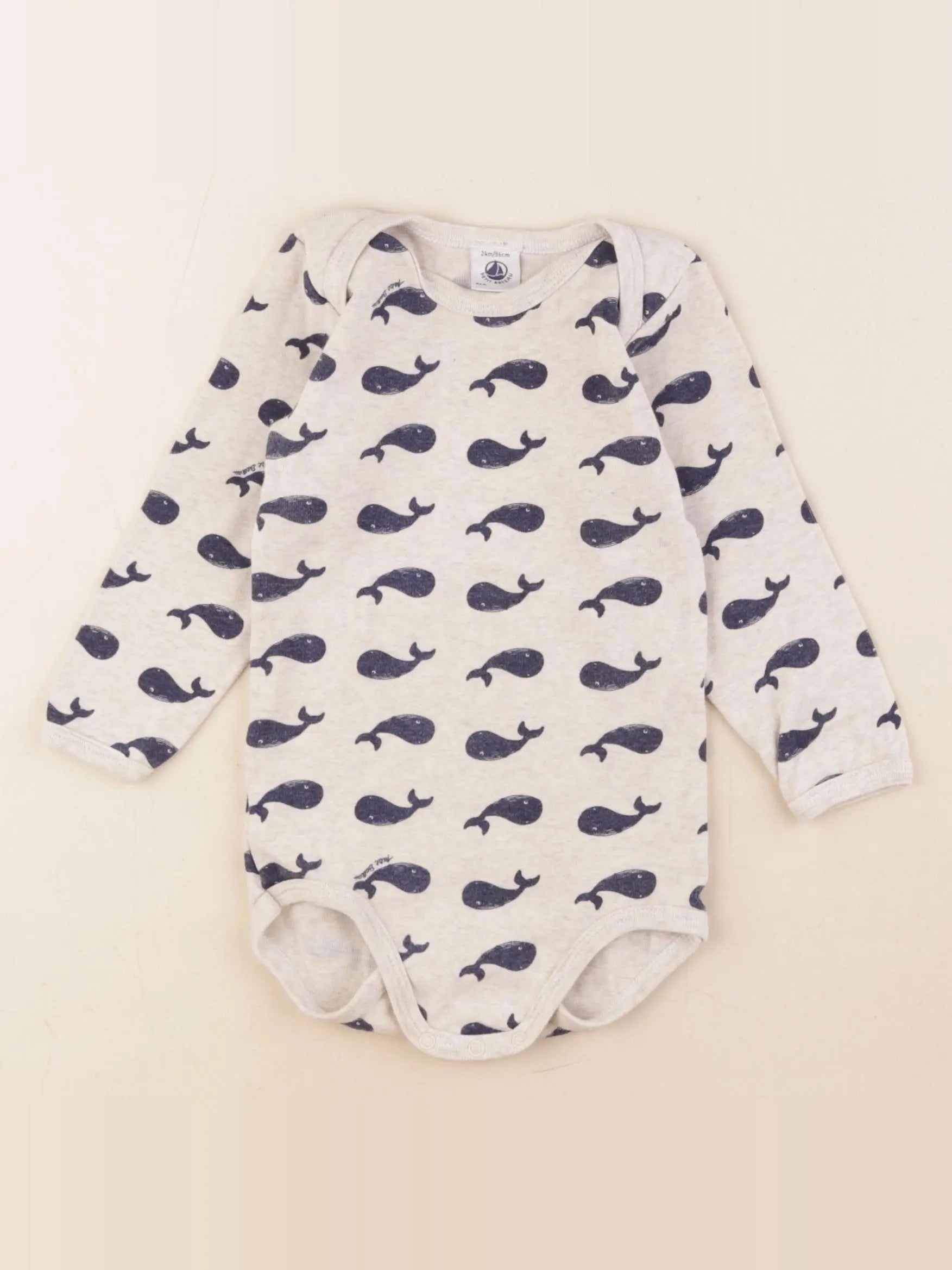 Petit Bateau - body bleu - 24 mois