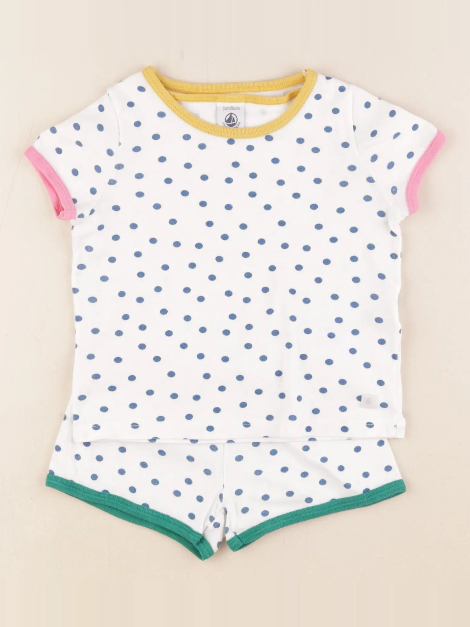 Petit Bateau - pyjama coton blanc - 2 ans