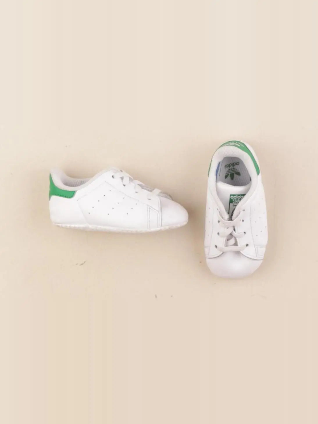 Adidas - chaussons blanc, vert - pointure 18