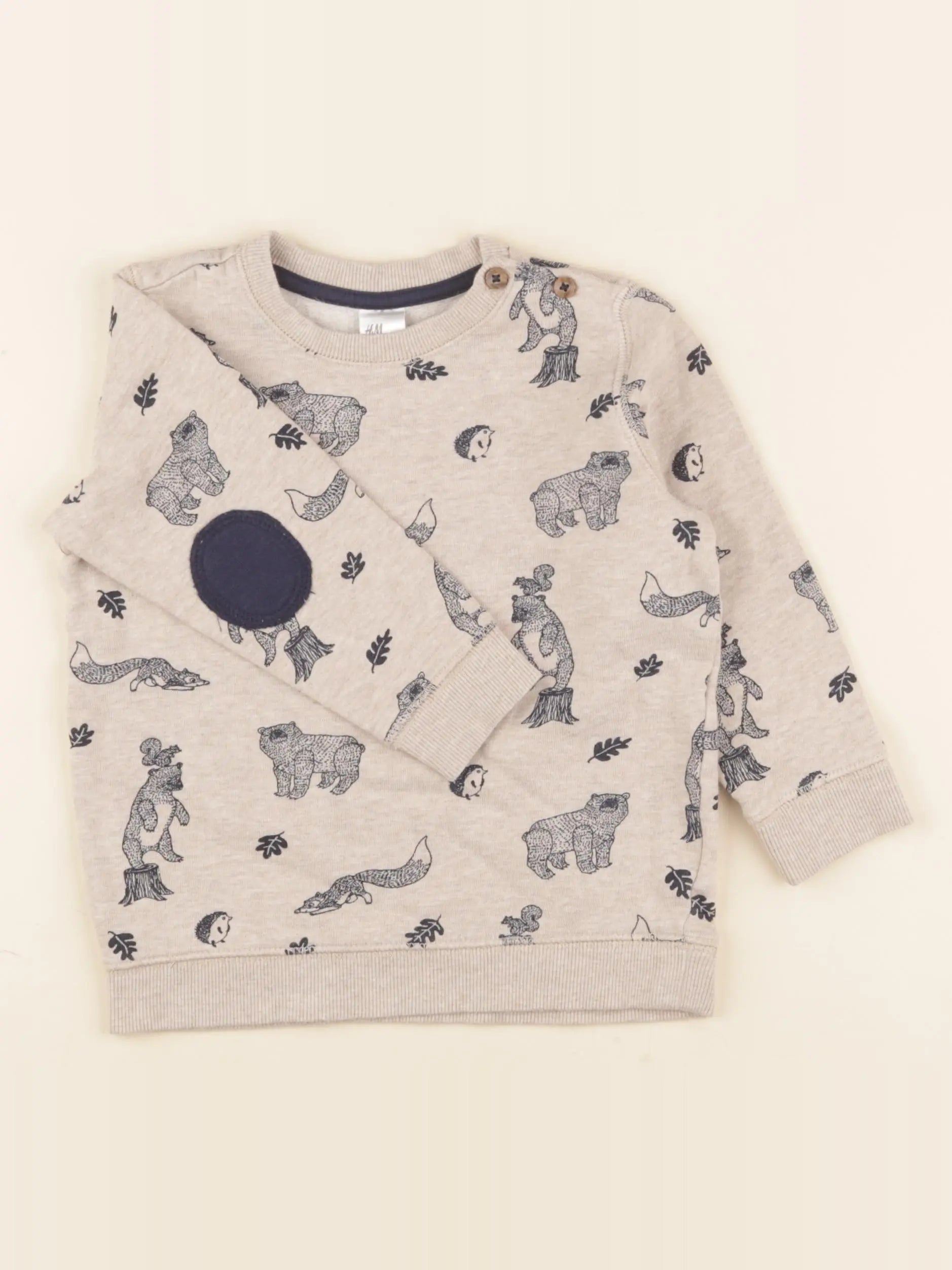 H&M - sweat beige - 18/24 mois