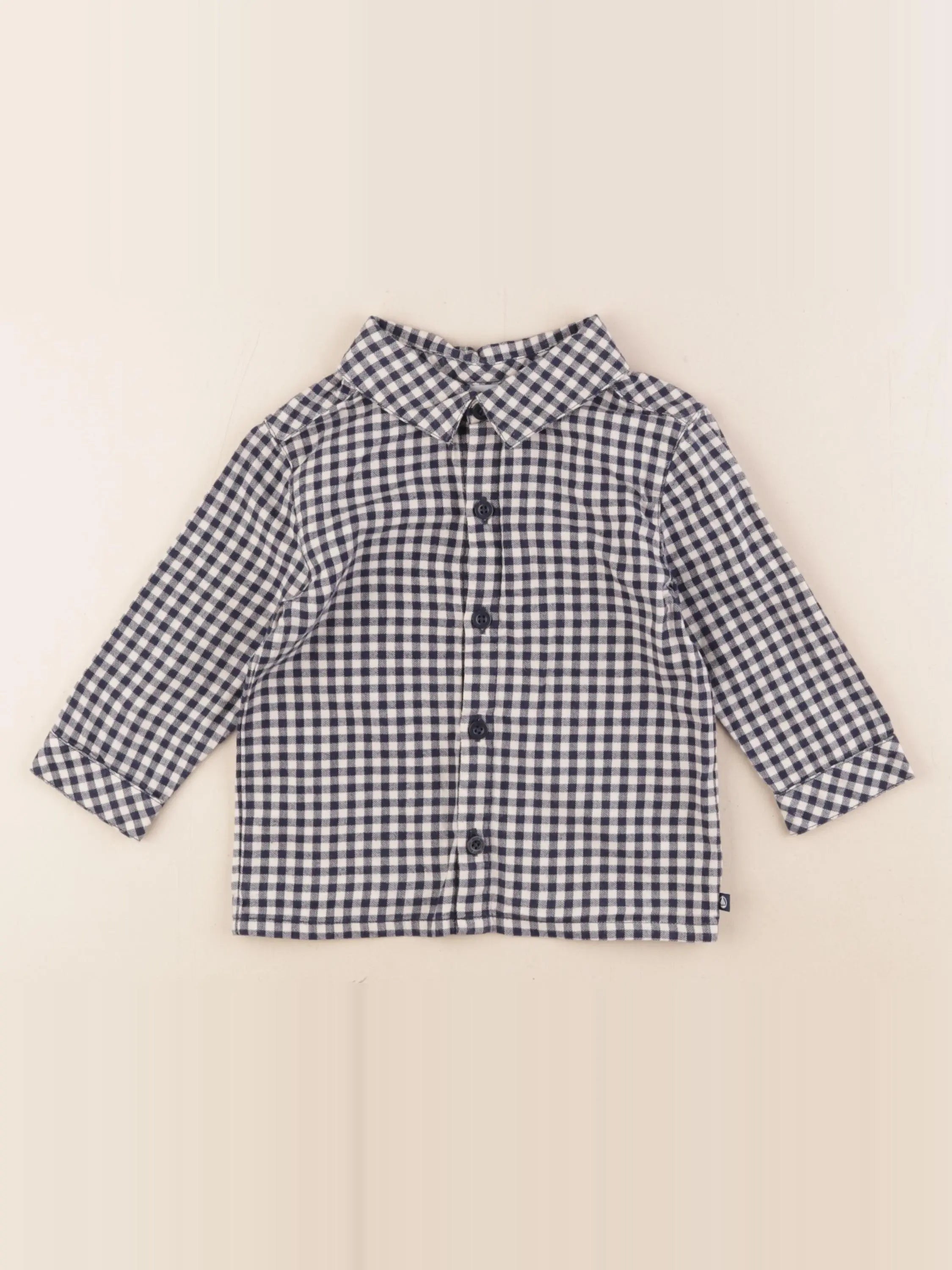 Petit Bateau - chemise bleu - 24 mois