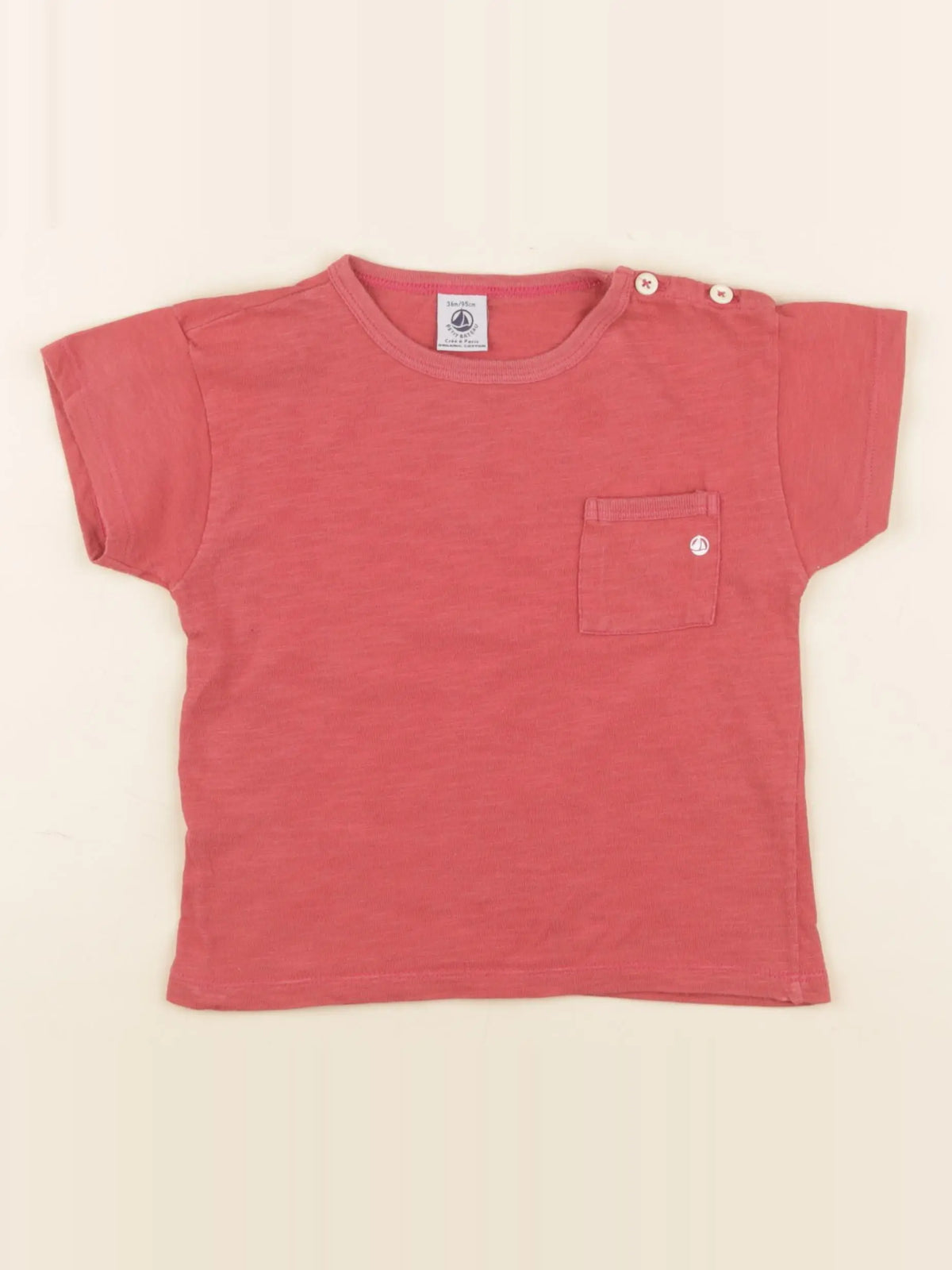 Petit Bateau - tee-shirt rouge - 36 mois