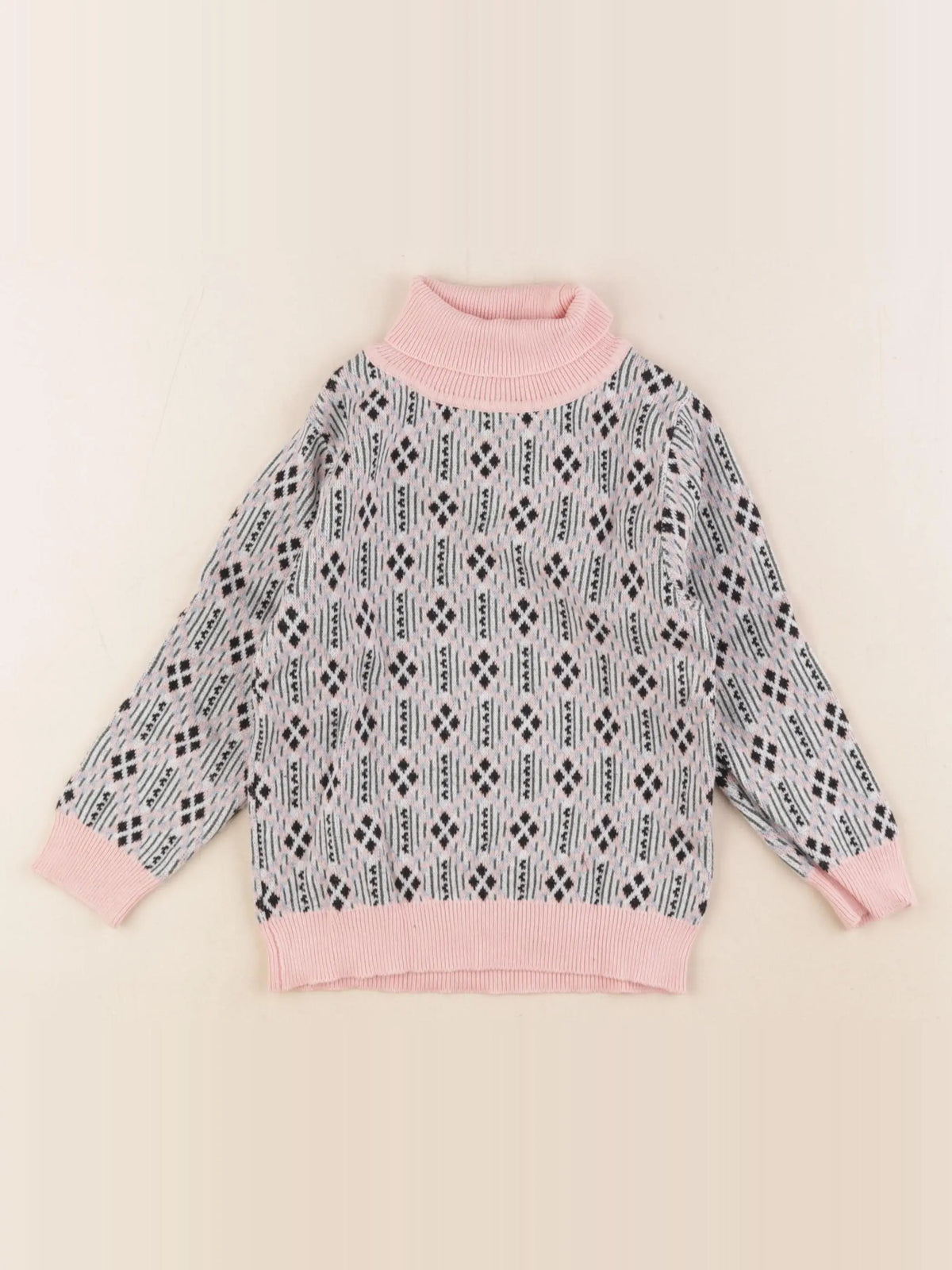 Monoprix - pull rose, multicolore - 3/4 ans