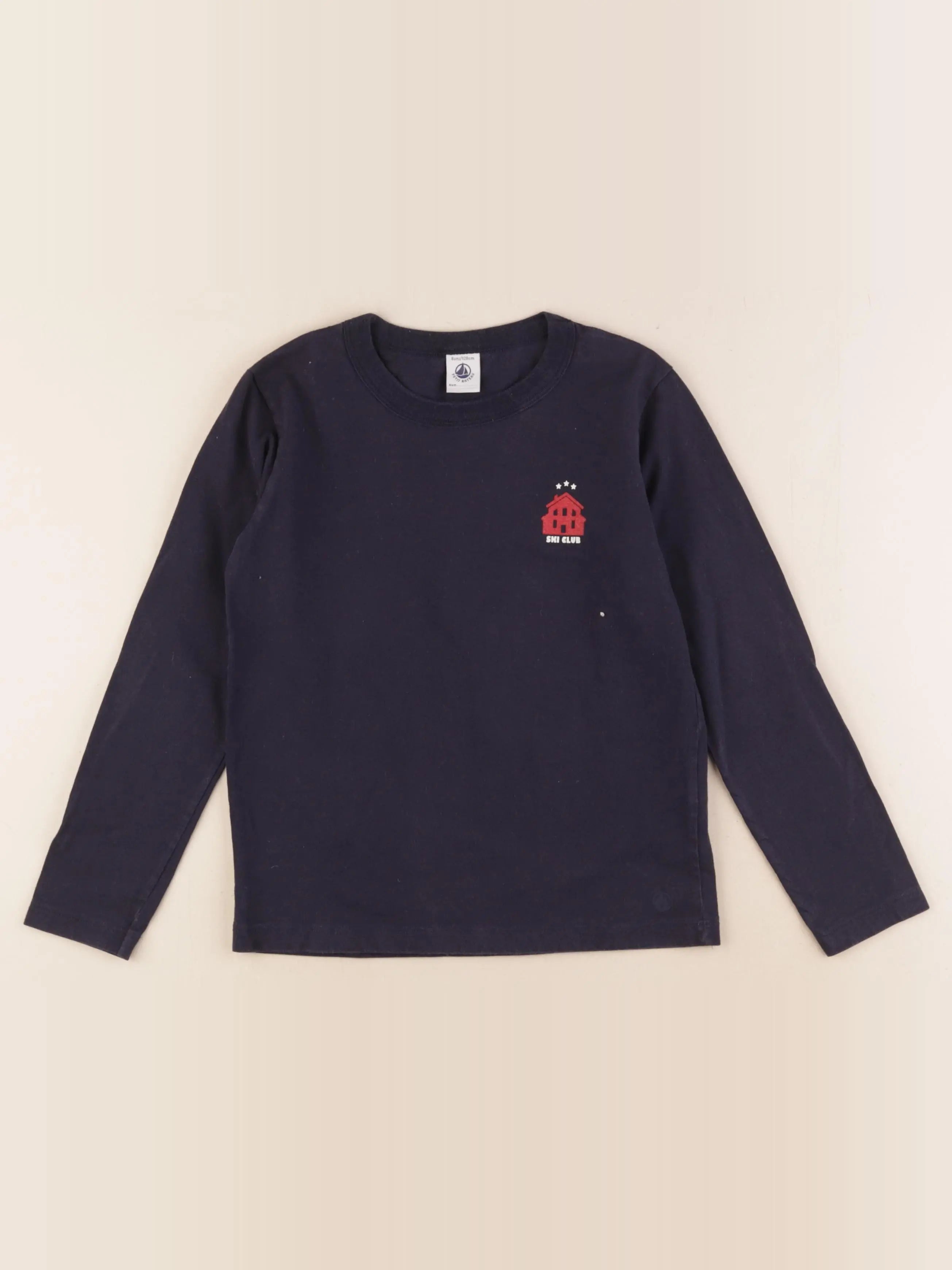 Petit Bateau - tee-shirt bleu - 8 ans