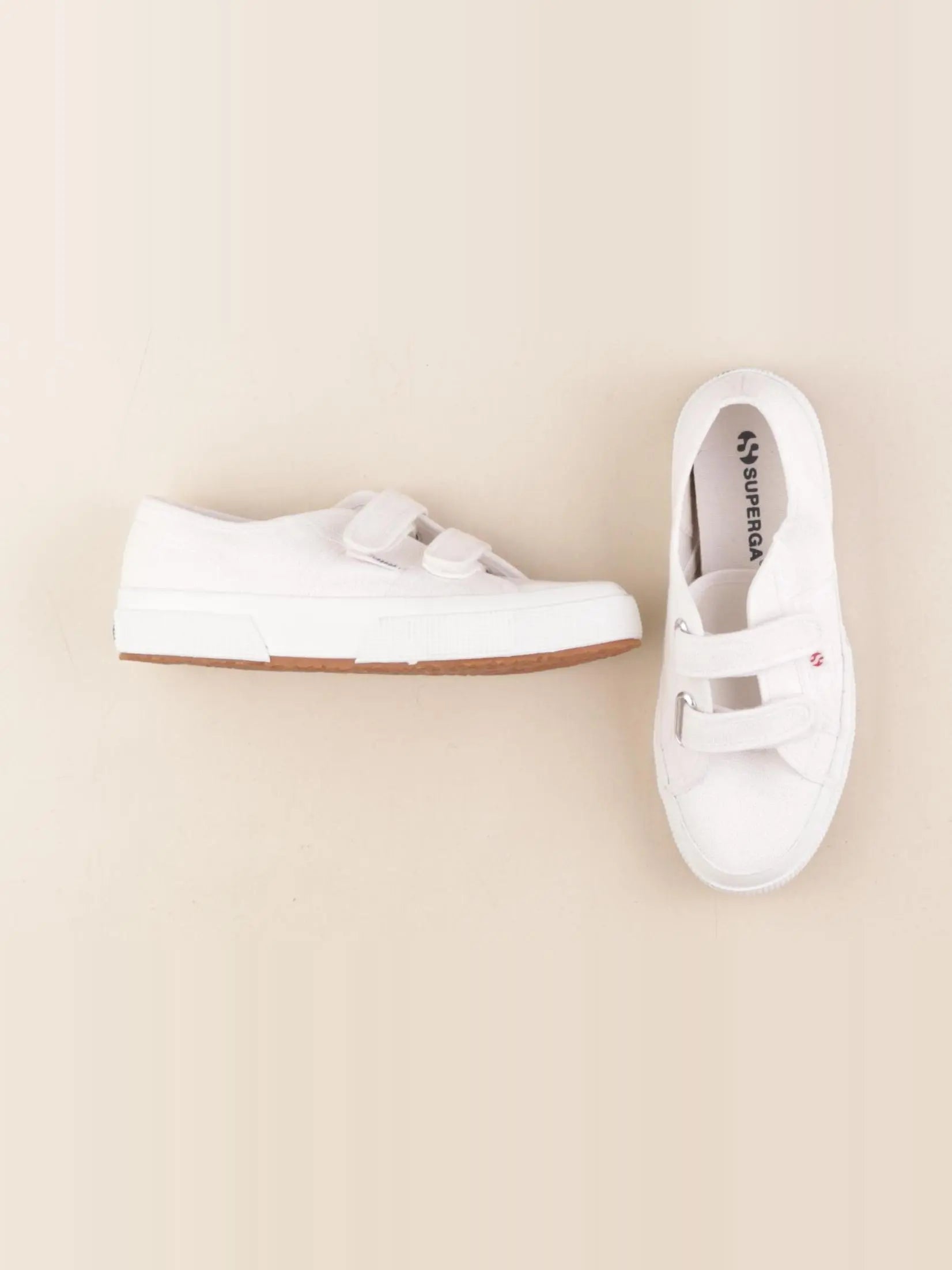 Superga - tennis à scratch/ lacets blanc - pointure 34