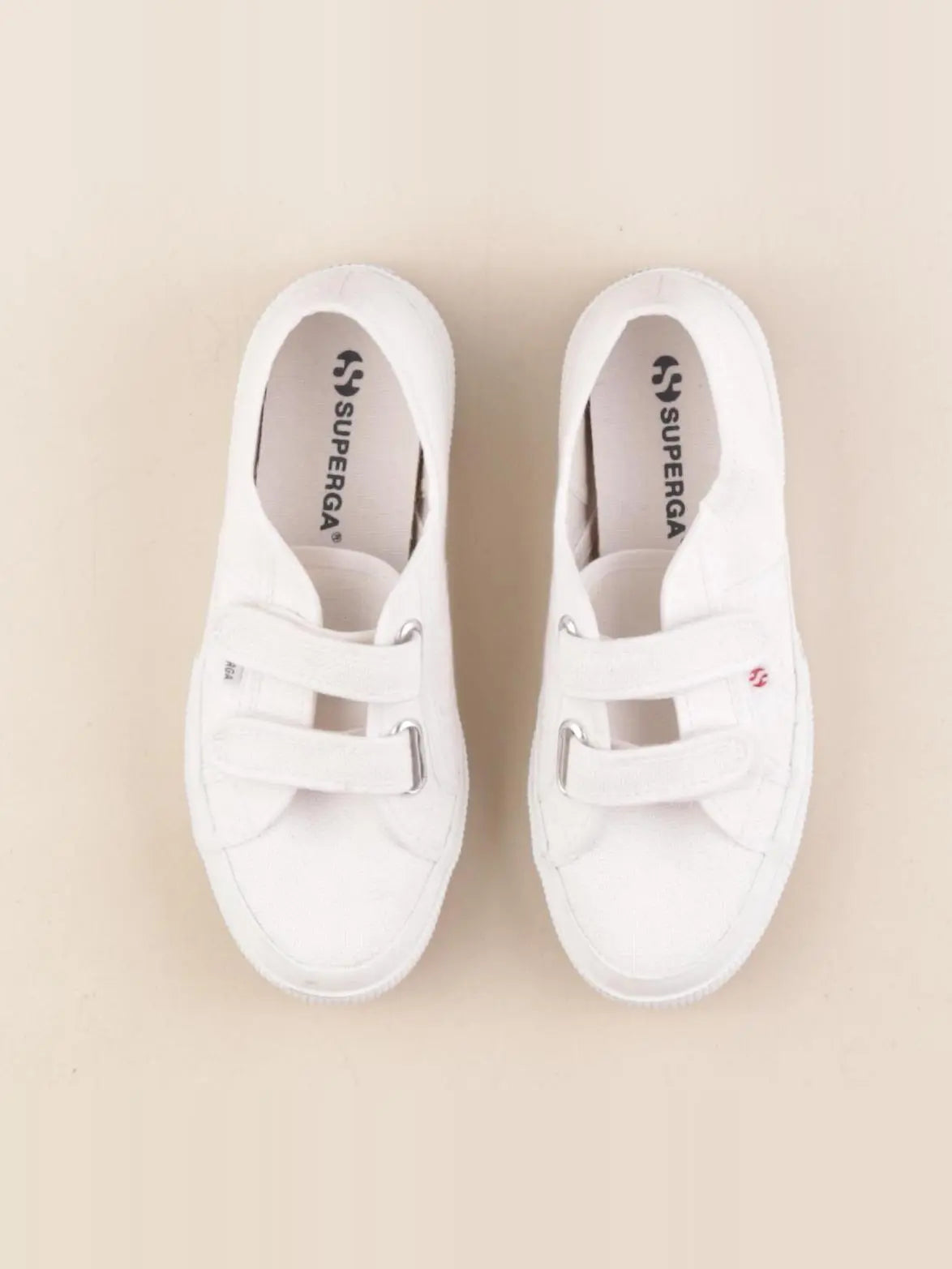 Superga - tennis à scratch/ lacets blanc - pointure 34