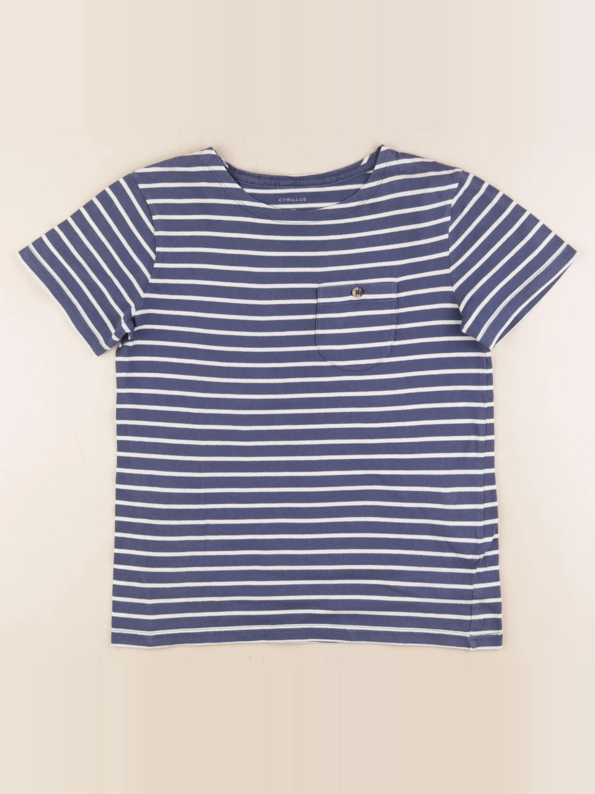 Cyrillus - tee-shirt bleu, blanc - 12 ans