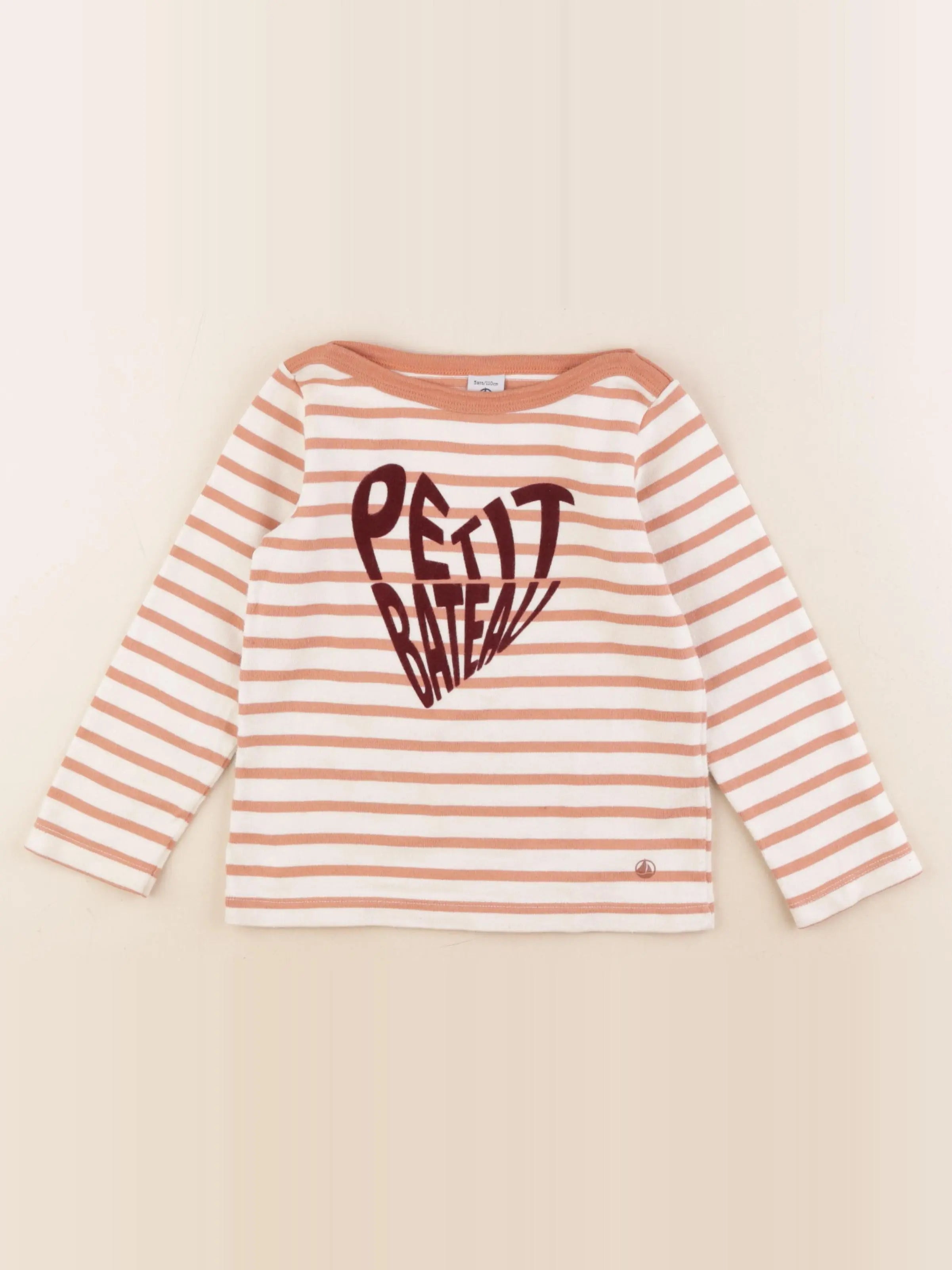 Petit Bateau - tee-shirt marron - 5 ans