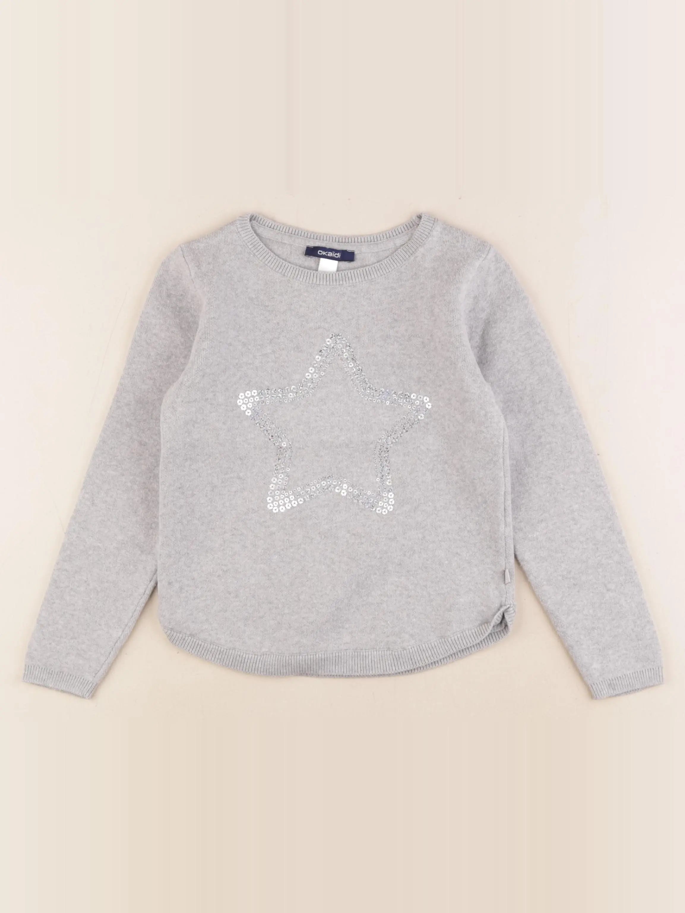 Okaidi - pull gris - 6 ans