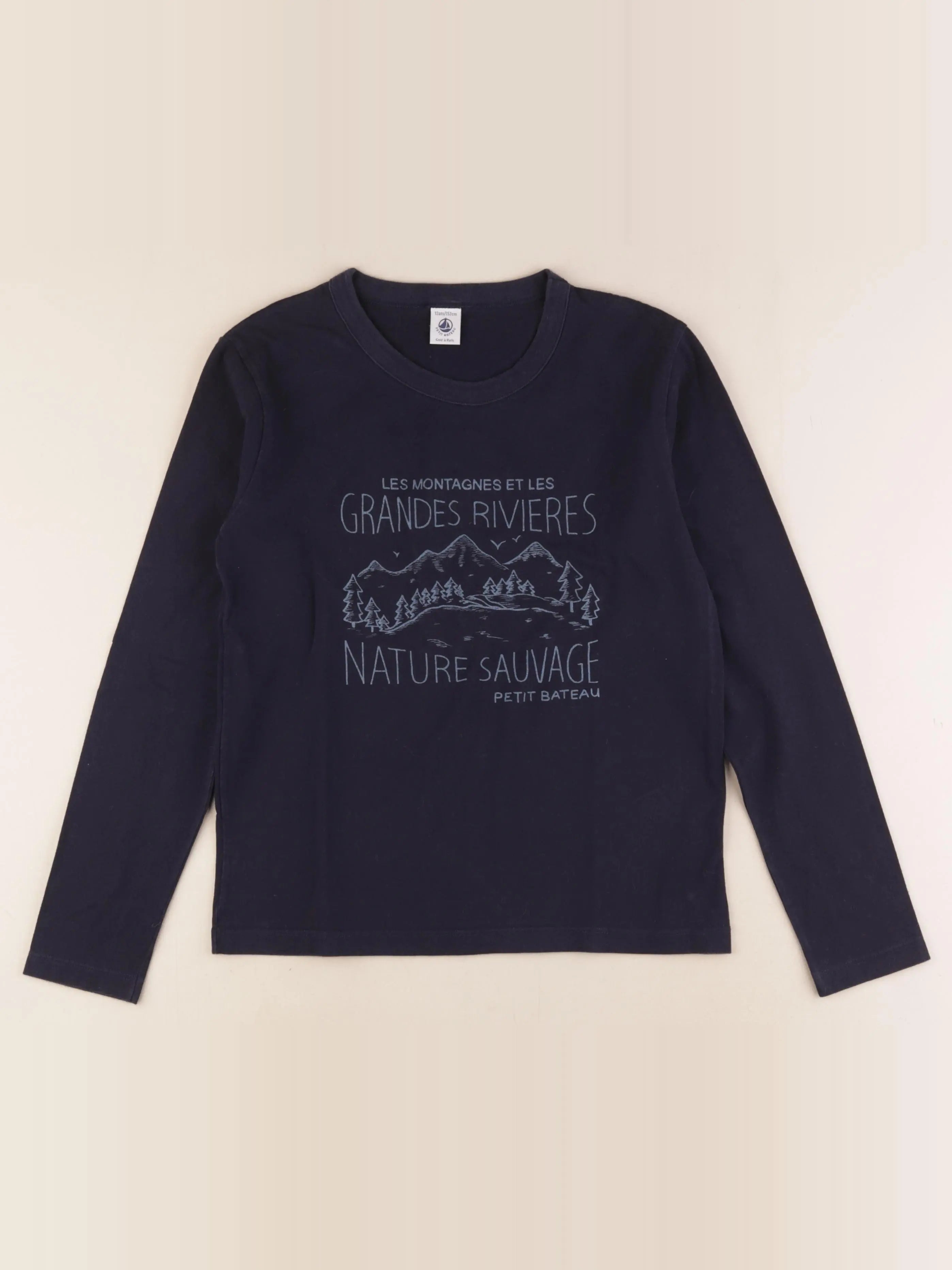 Petit Bateau - tee-shirt bleu - 12 ans
