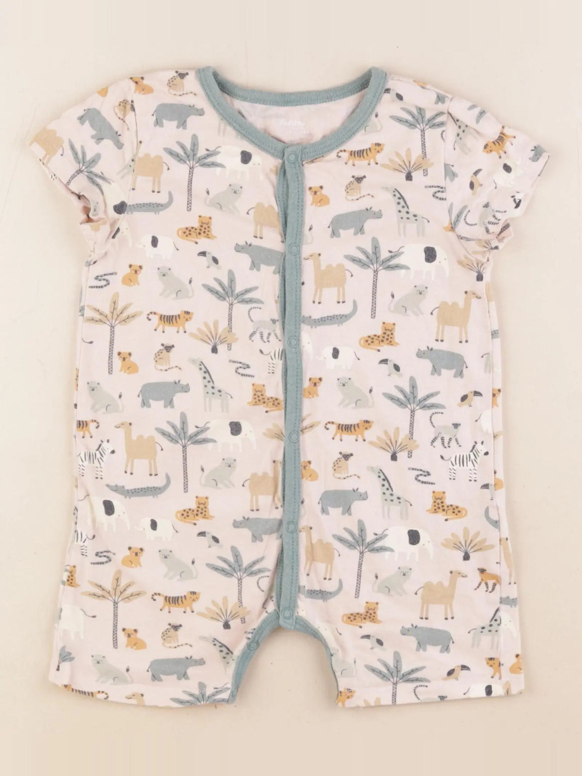 Boutchou - pyjama coton beige, vert - 24 mois
