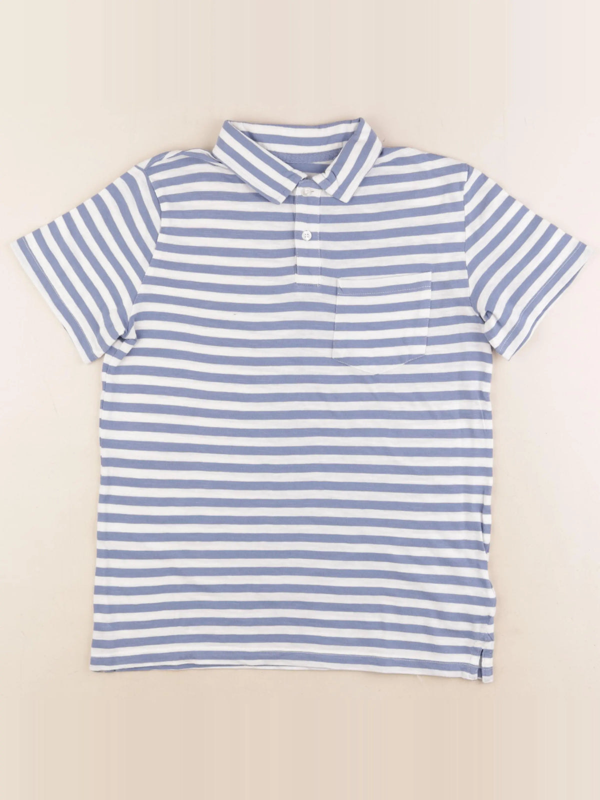 Cyrillus - polo bleu, blanc - 12 ans