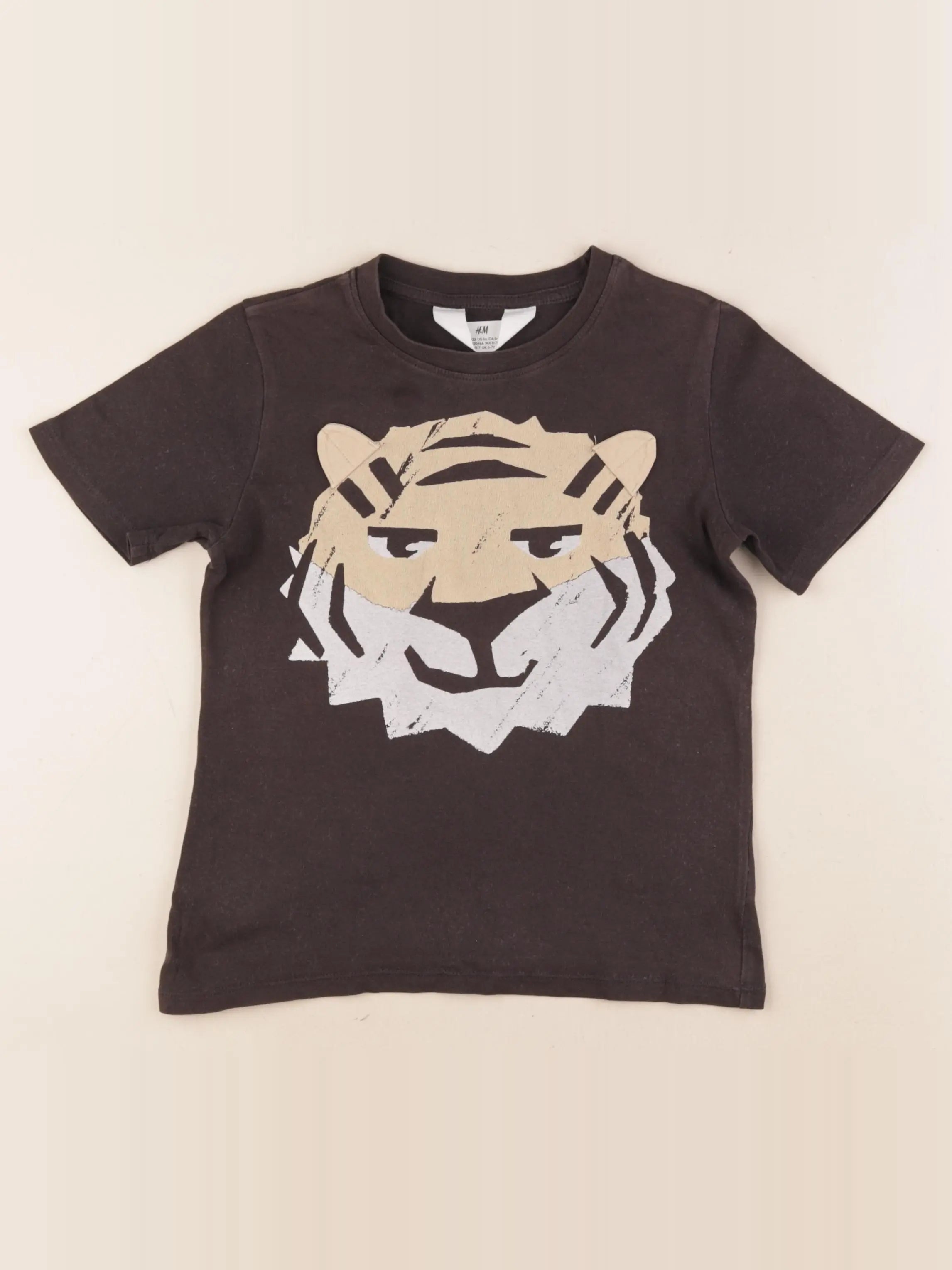 H&M - tee-shirt gris - 6/8 ans
