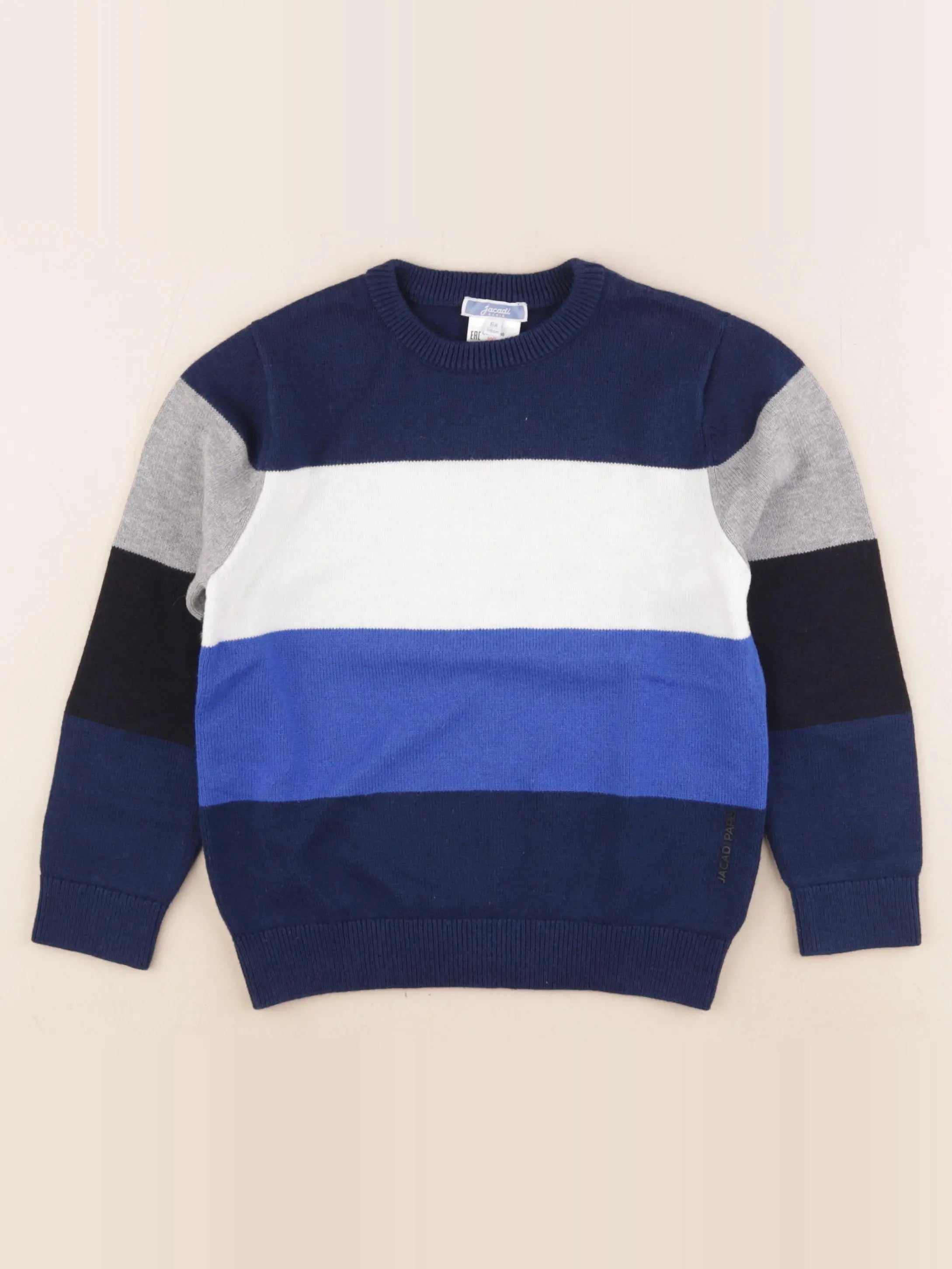 Jacadi - pull bleu, blanc - 6 ans