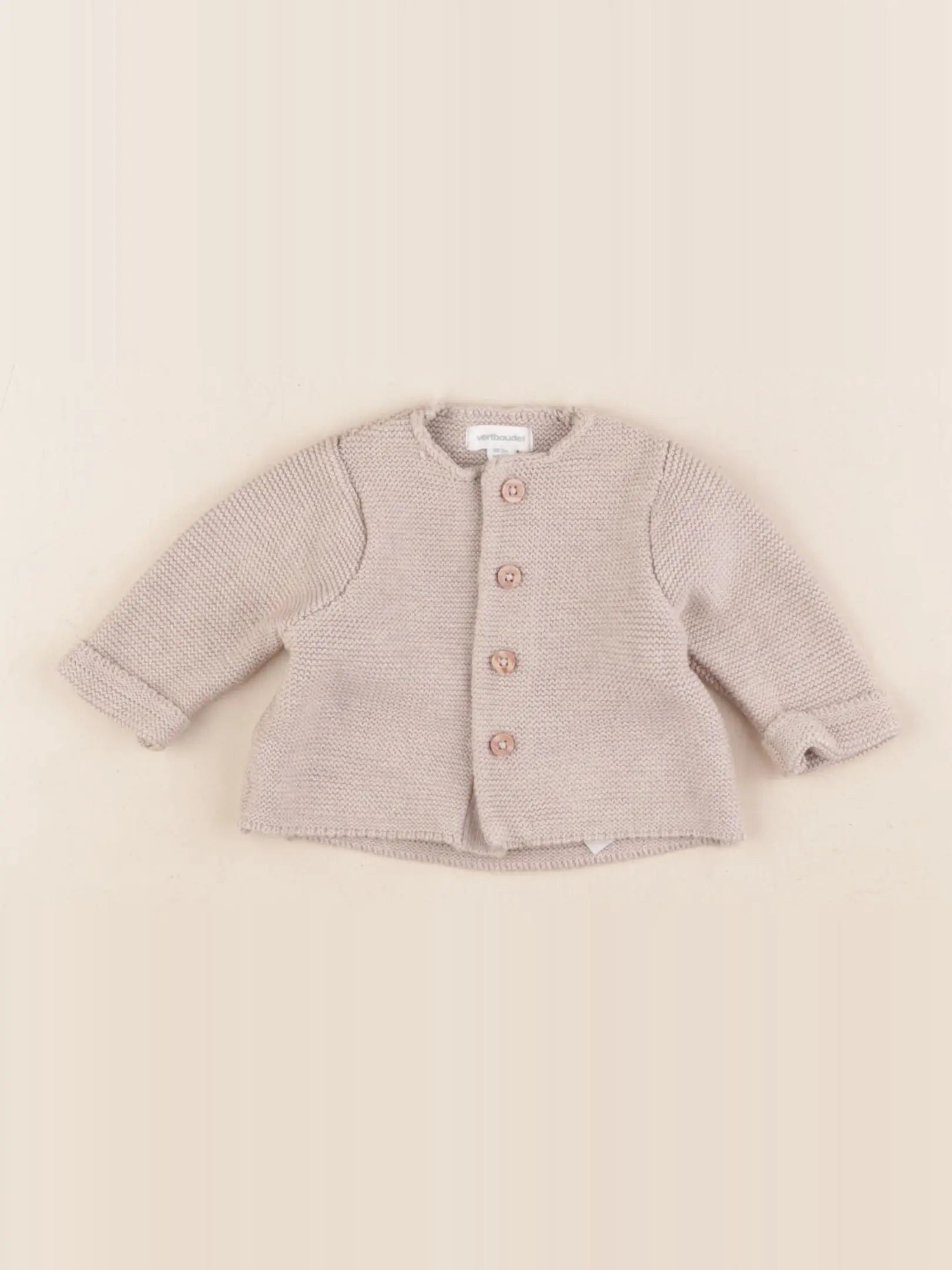 Vertbaudet - gilet beige - 0 mois