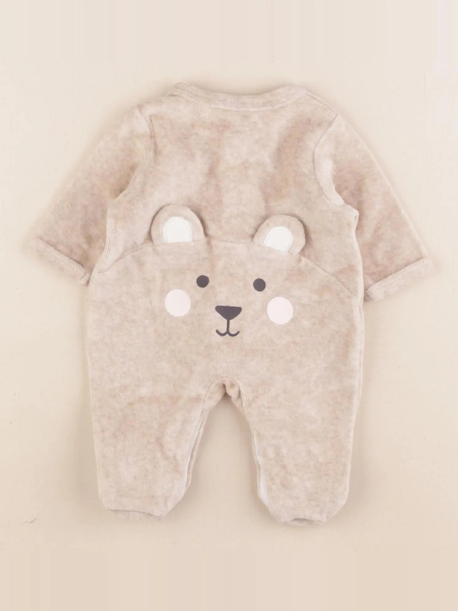 Vertbaudet - pyjama velours beige - 0 mois