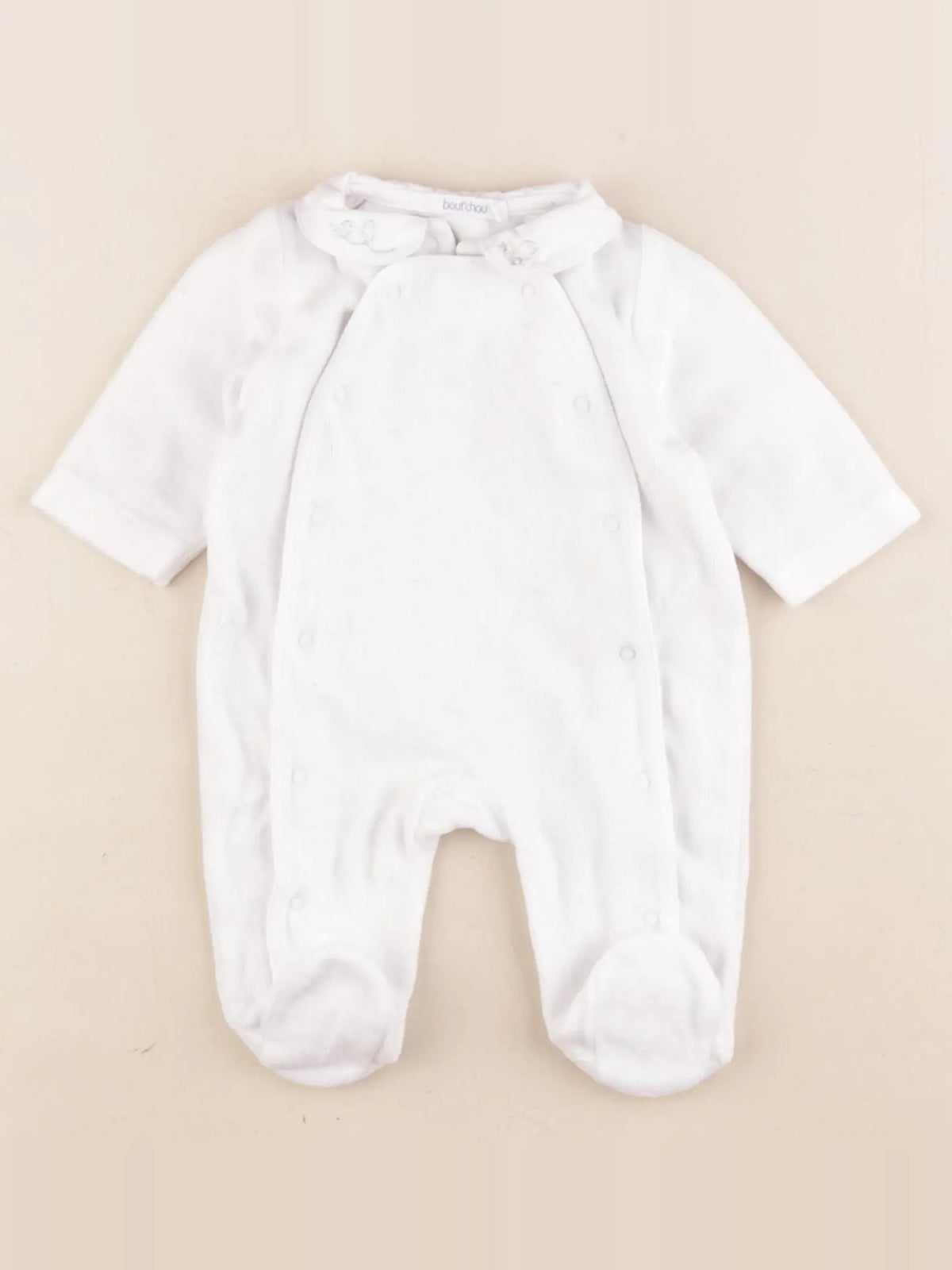 Boutchou - pyjama velours blanc - 0 mois
